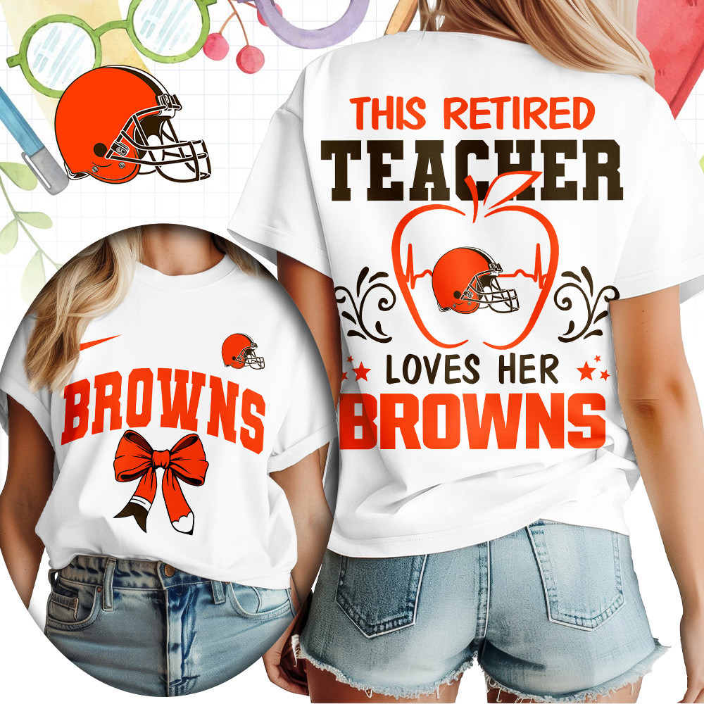 Cleveland Browns | Premium NFL Retired Teacher Women T-Shirt TD