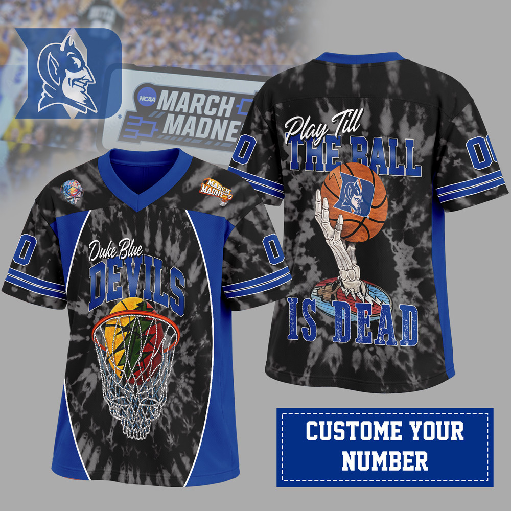 Duke Blue Devils | Premium NCAA x Grateful Dead V-neck Baseball Jersey HY