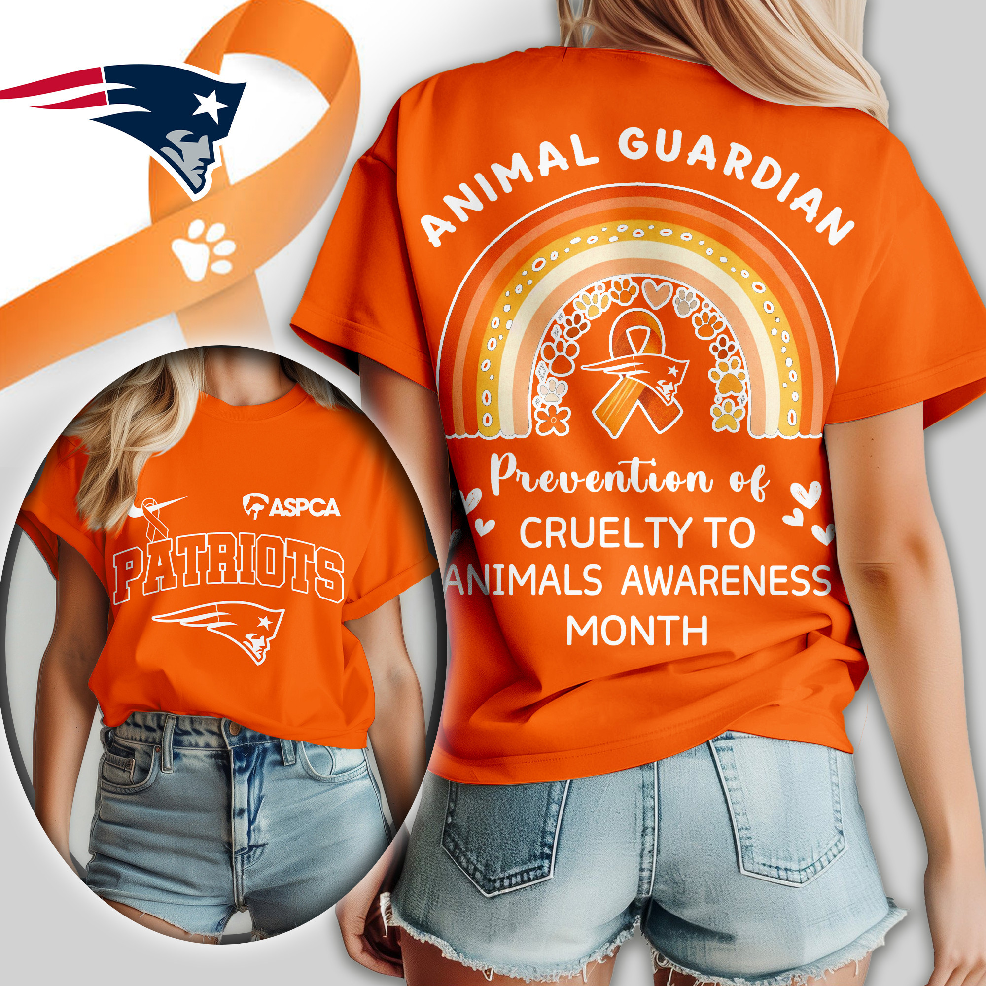 New England Patriots | Premium NFL Animal Guardian Women Shirt TD