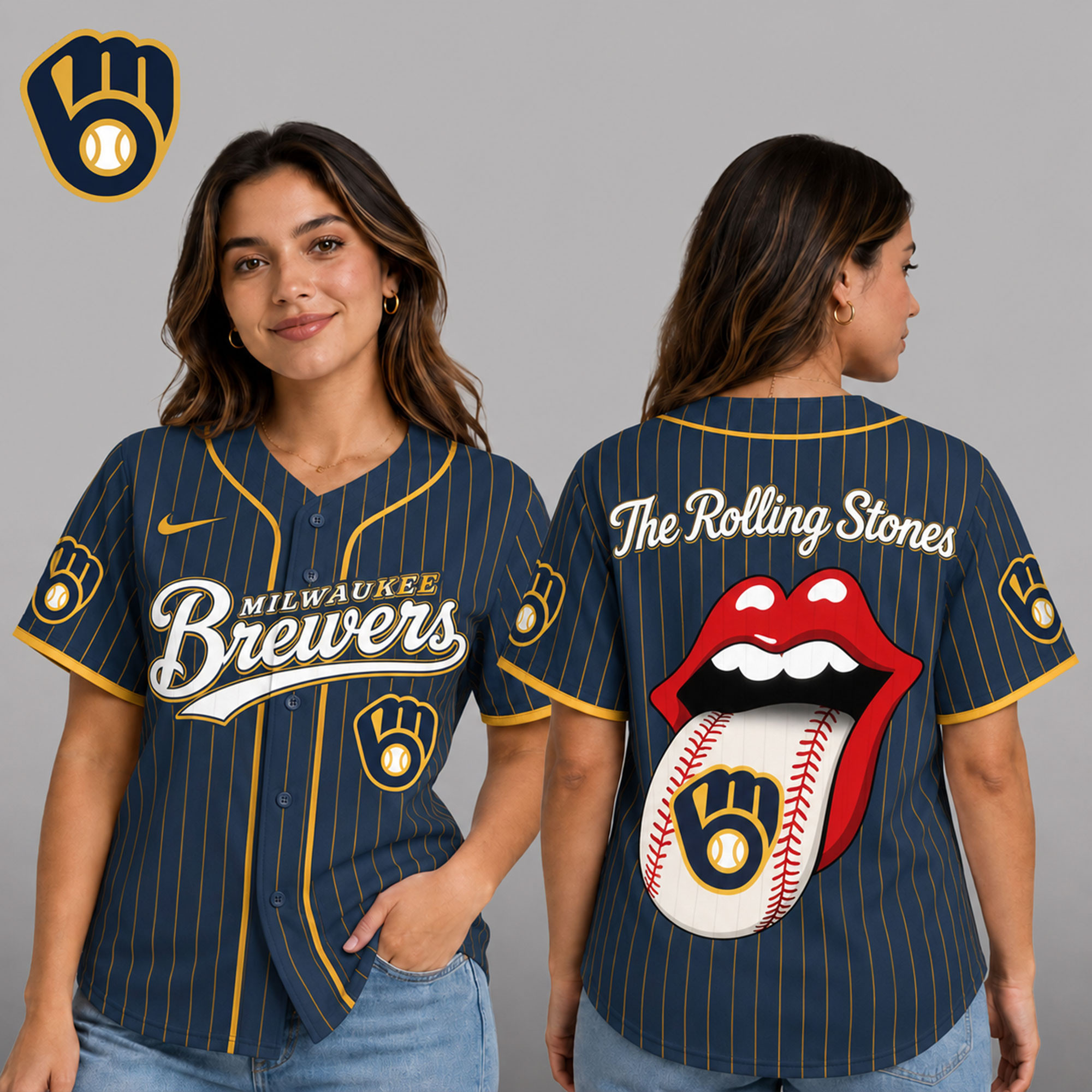 Milwaukee Brewers | Premium MLB The Rolling Stones Jersey Shirt TD