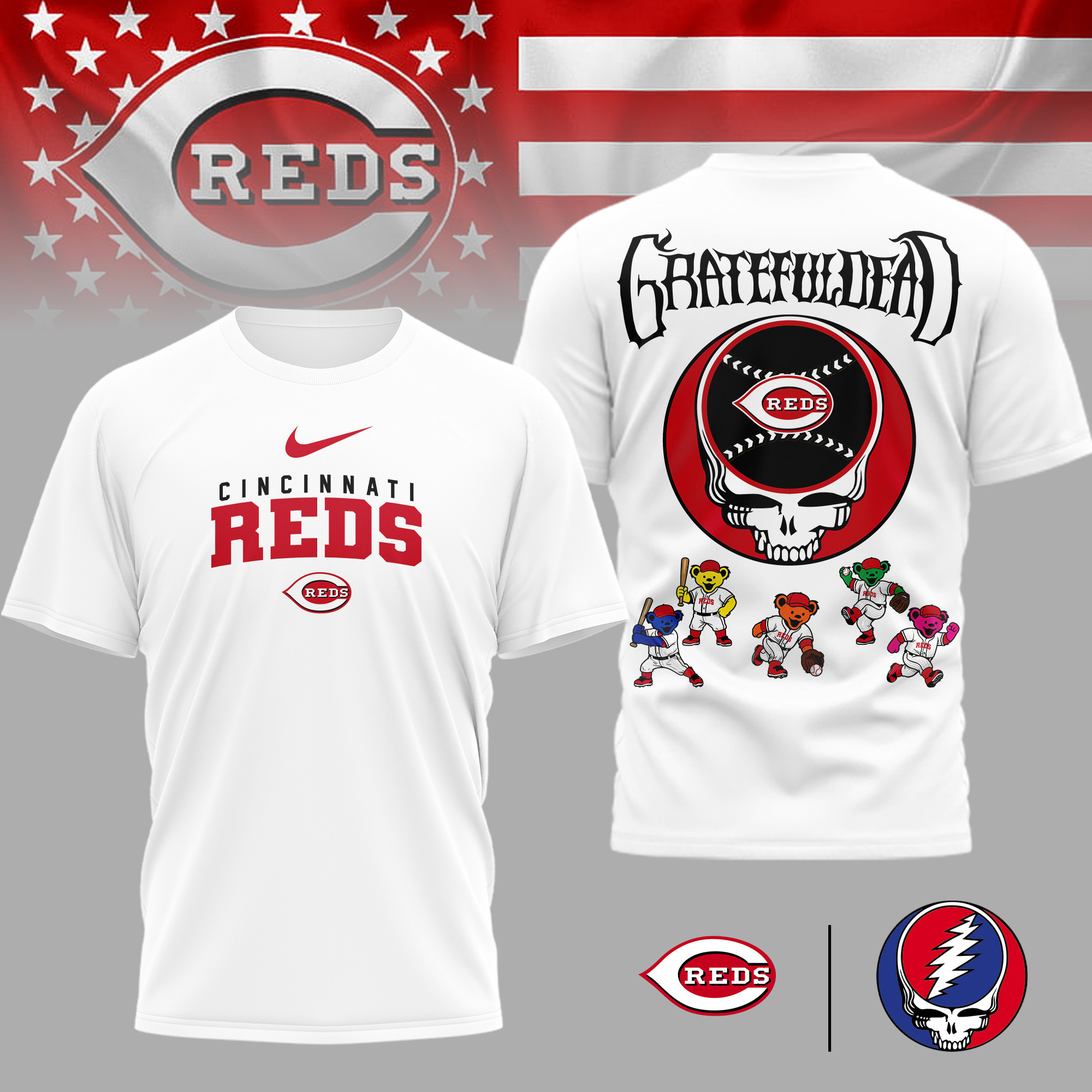 Cincinnati Reds | Premium MLB Deadhead 3D Shirt TD
