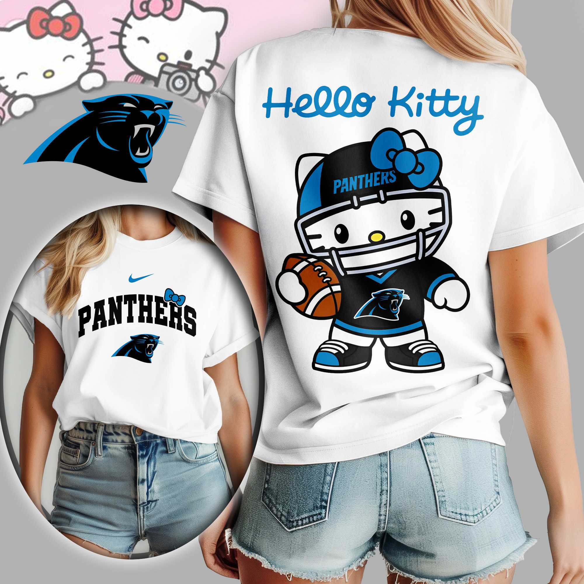 Carolina Panthers | Premium NFL Hello Kitty Women's Shirt TD
