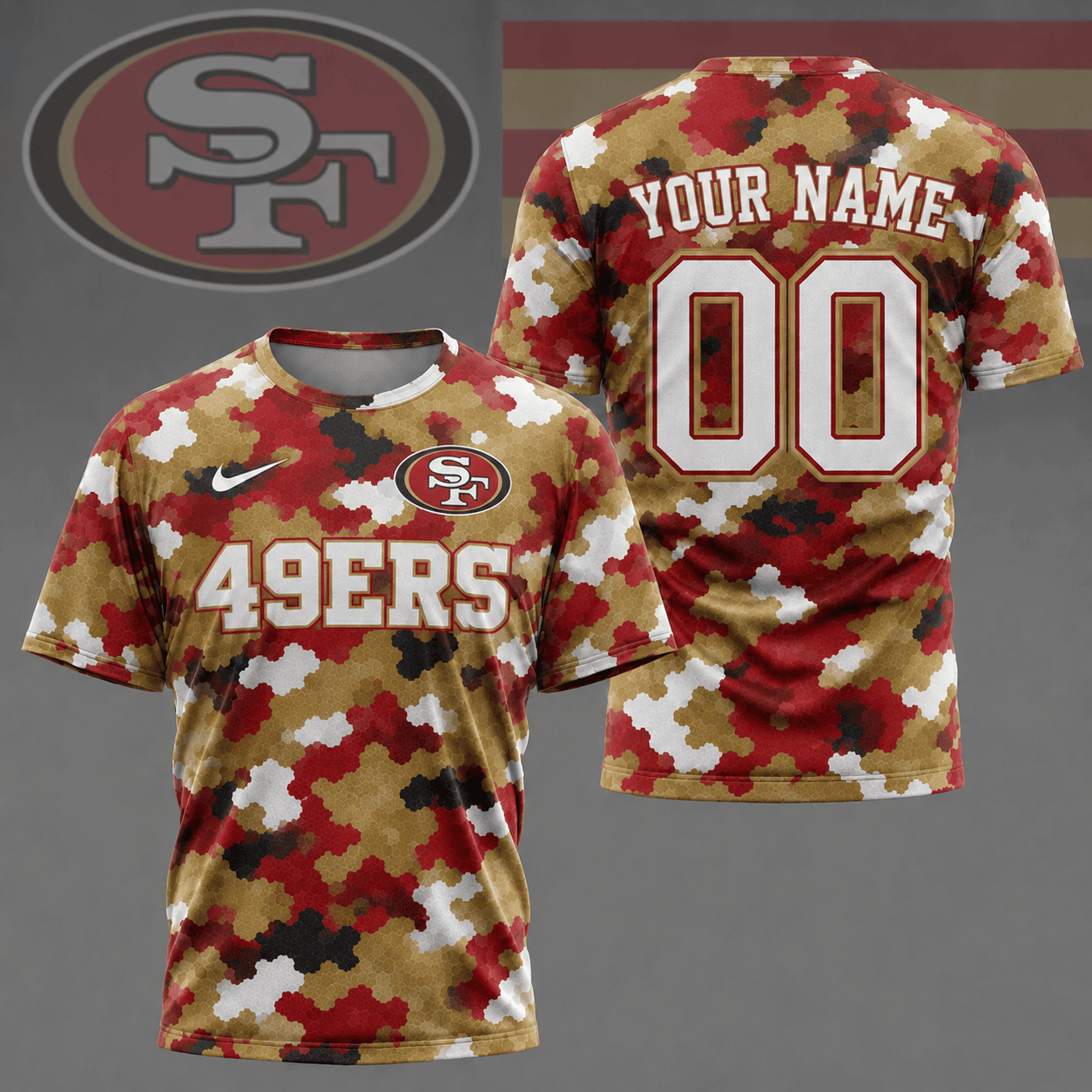 San Francisco 49ers | Premium NFL Game Day Camo 3D Shirt NY