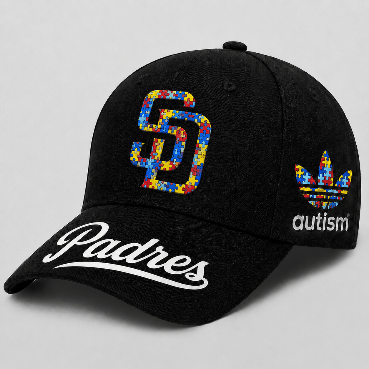 San Diego Padres | Premium MLB Puzzle Heart Autism Baseball Cap