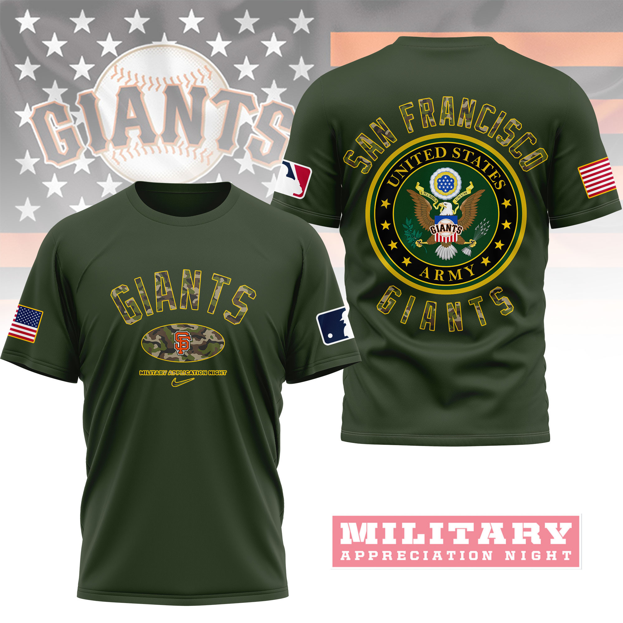 San Francisco Giants | Premium MLB Military Pride 3D Shirt NY