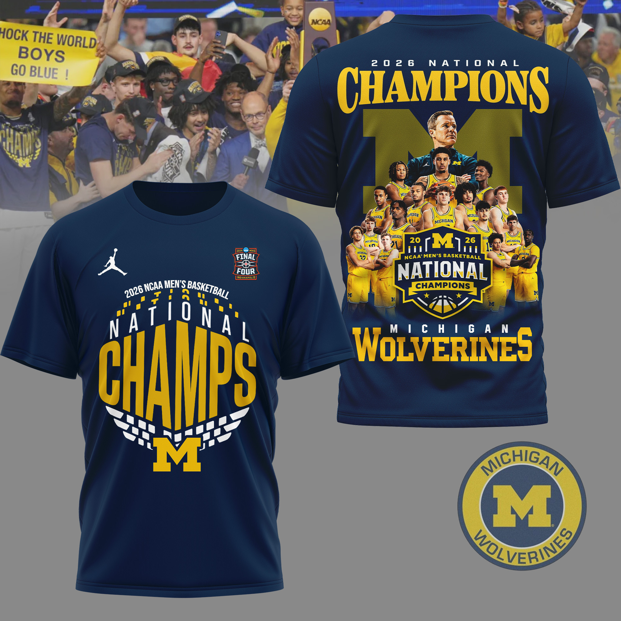 Michigan Wolverines | Premium NCAA Basketball National Champions 3D Shirt NY