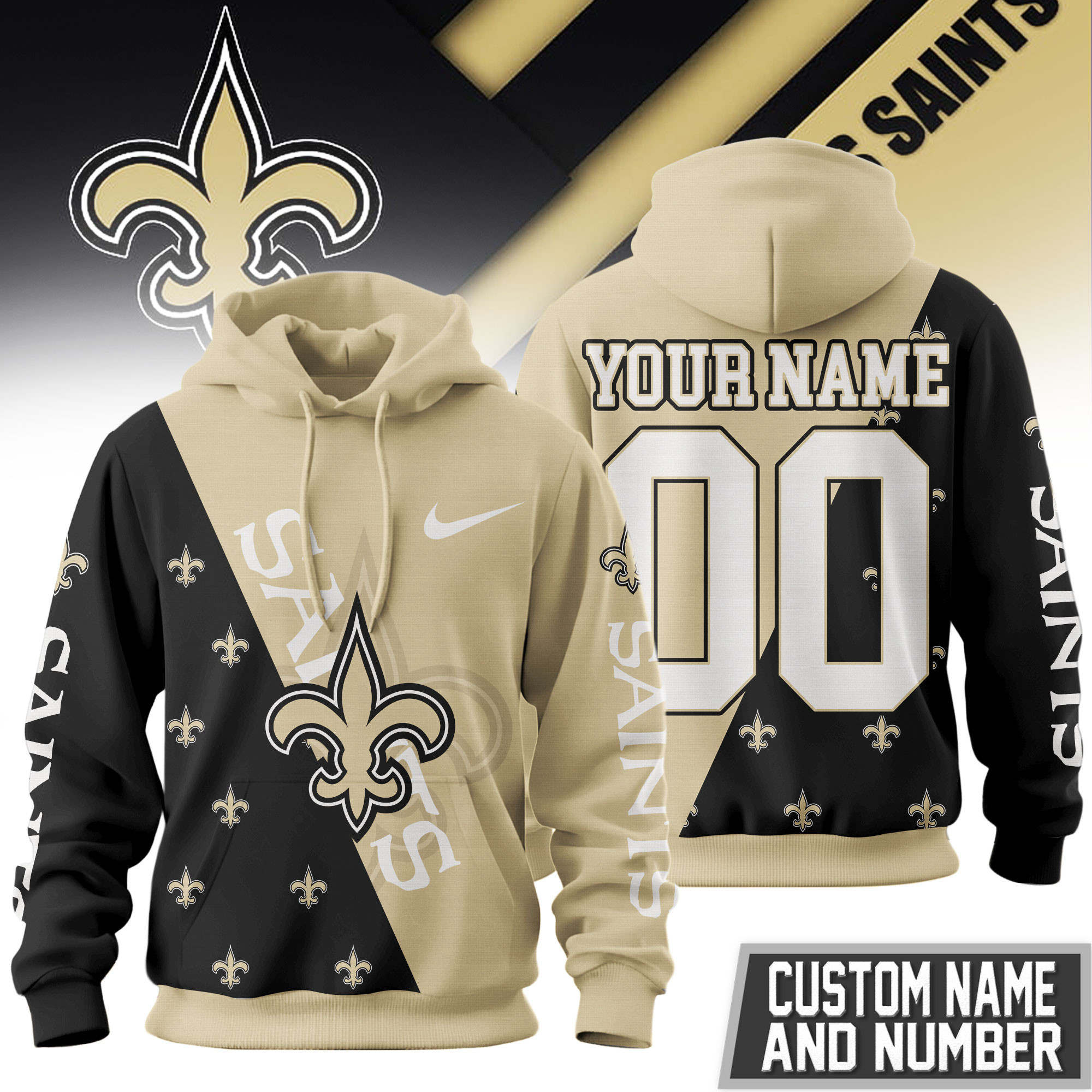 New Orleans Saints | Premium NFL True Fan Spirit Custom Football Hoodie