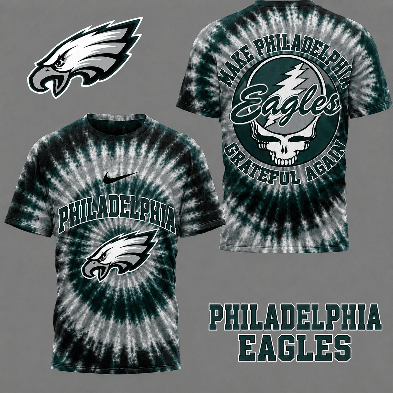 Philadelphia Eagles | Premium NFL Grateful Again Tie Dye 3D Shirt NY