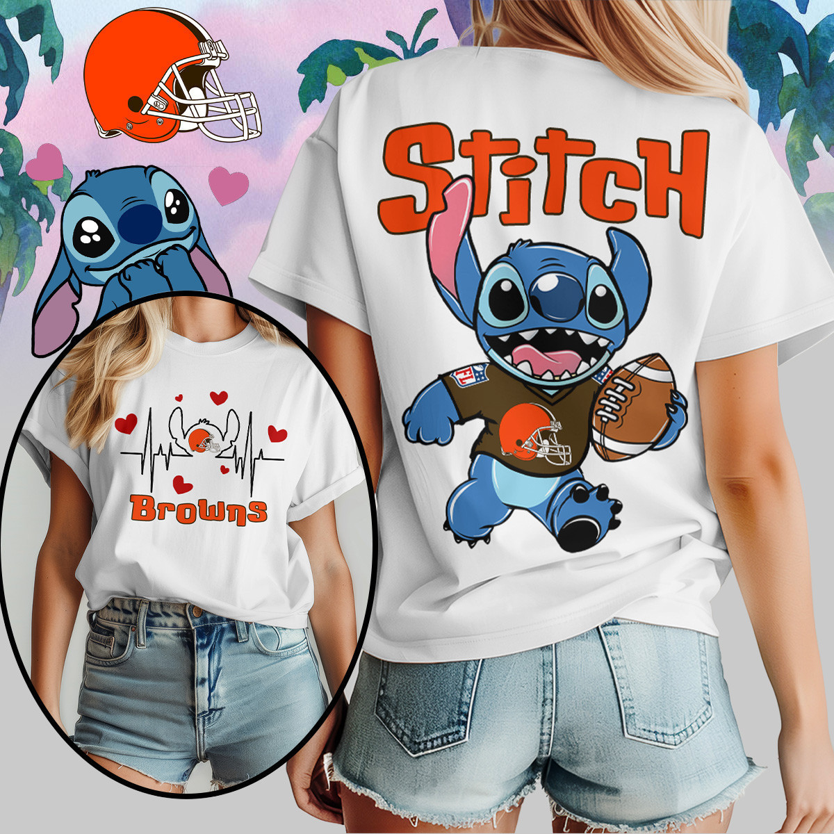 Cleveland Browns | Premium NFL Stitch Women Shirt TD