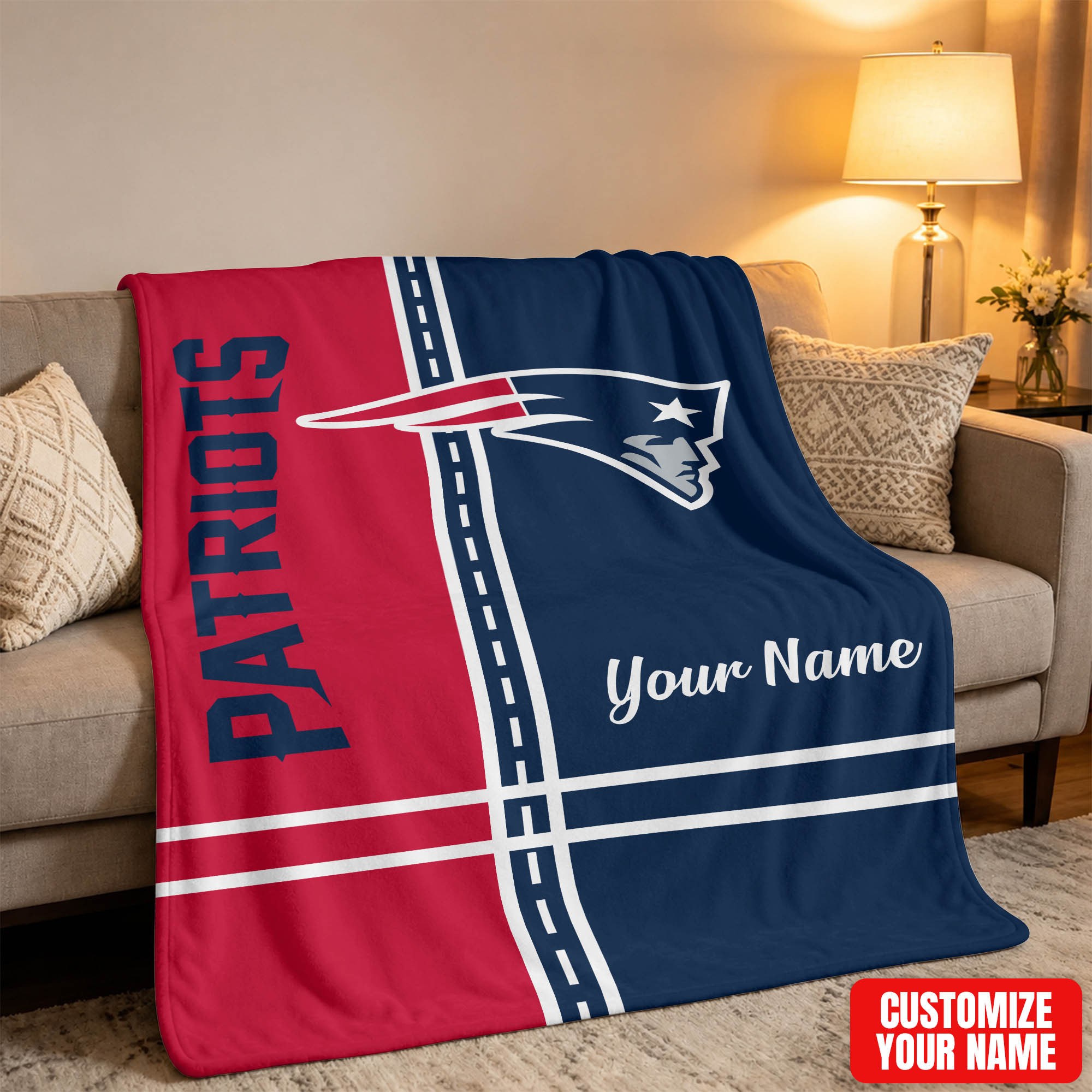 New England Patriots | Premium NFL My Name My Game Personalized Blanket NTH1