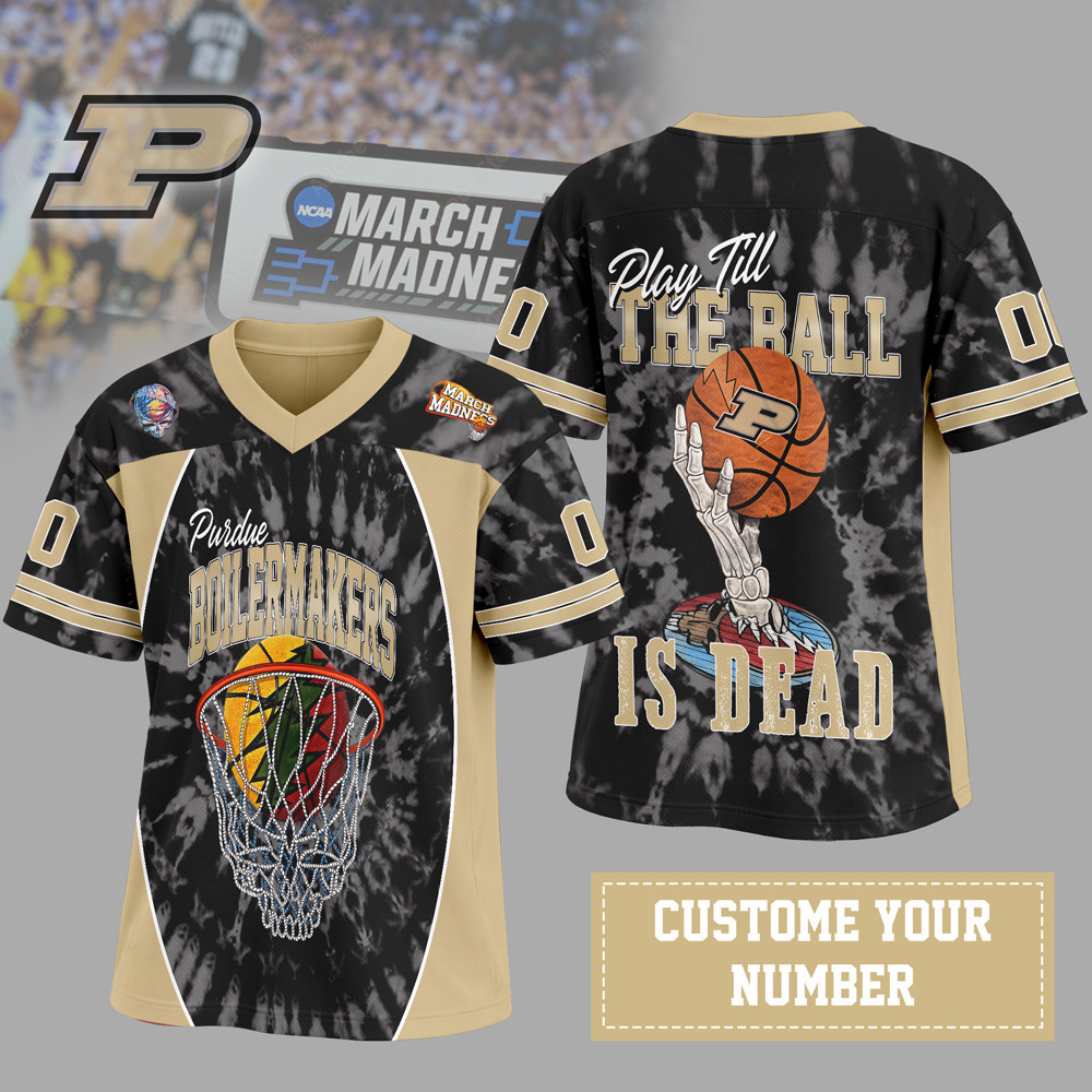 Purdue Boilermakers | Premium NCAA x Grateful Dead V-neck Baseball Jersey HY