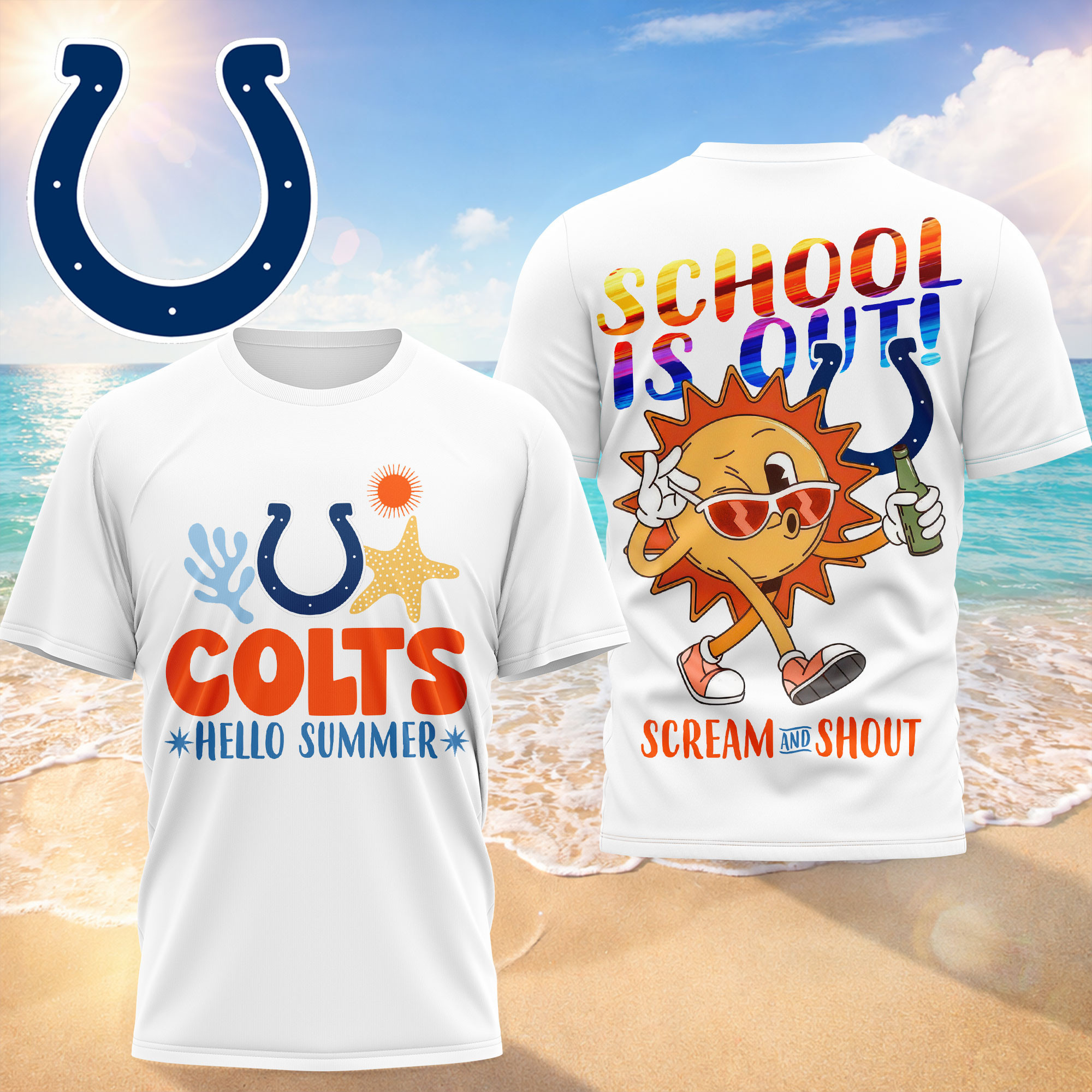 Indianapolis Colts | Premium NFL Hello Summer 3D T-Shirt HY