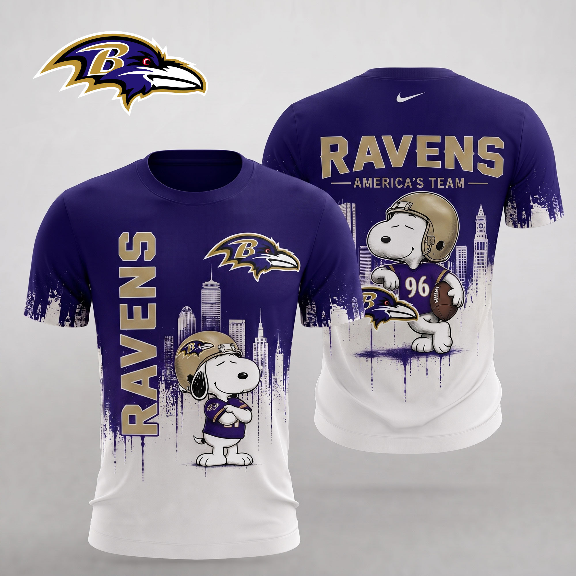 Baltimore Ravens | Premium NFL Gridiron Sunday Cartoon 3D Shirt NTH1