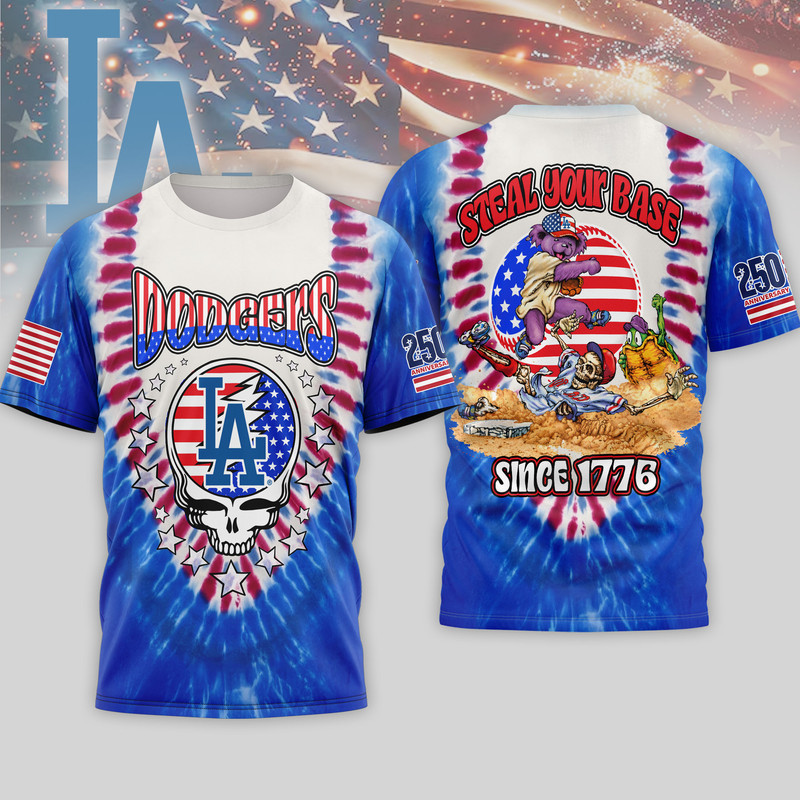 Los Angeles Dodgers | Premium MLB Grateful Dead 250 Years Of America 3D Shirt HY