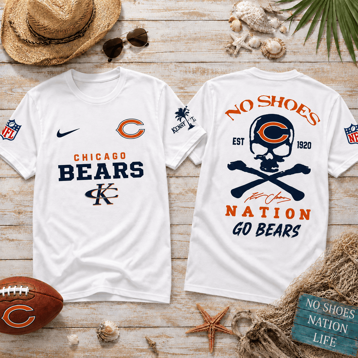 Chicago Bears| Premium NFL No Shoes Nation Fan 3D Shirt NY