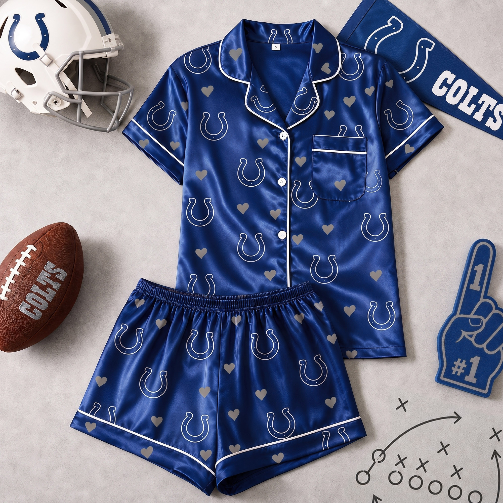 Indianapolis Colts | Premium NFL Love Satin Pajamas Set NY