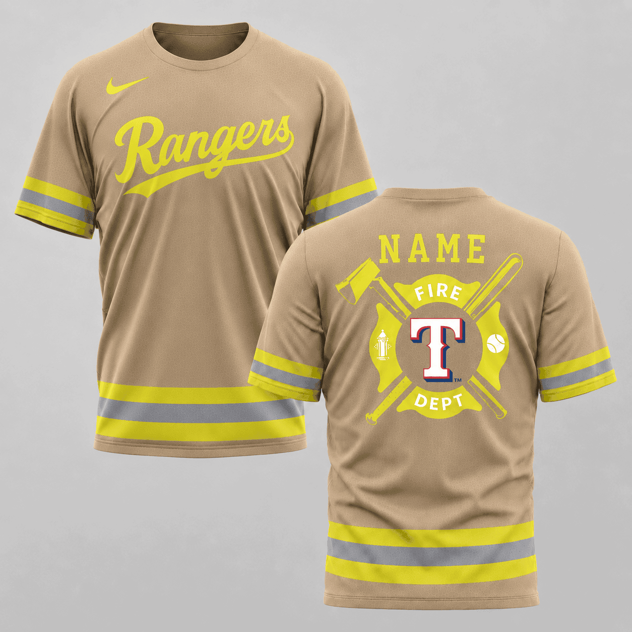 Texas Rangers | MLB x Personalized Firefighters Hi-vis 3D Shirt