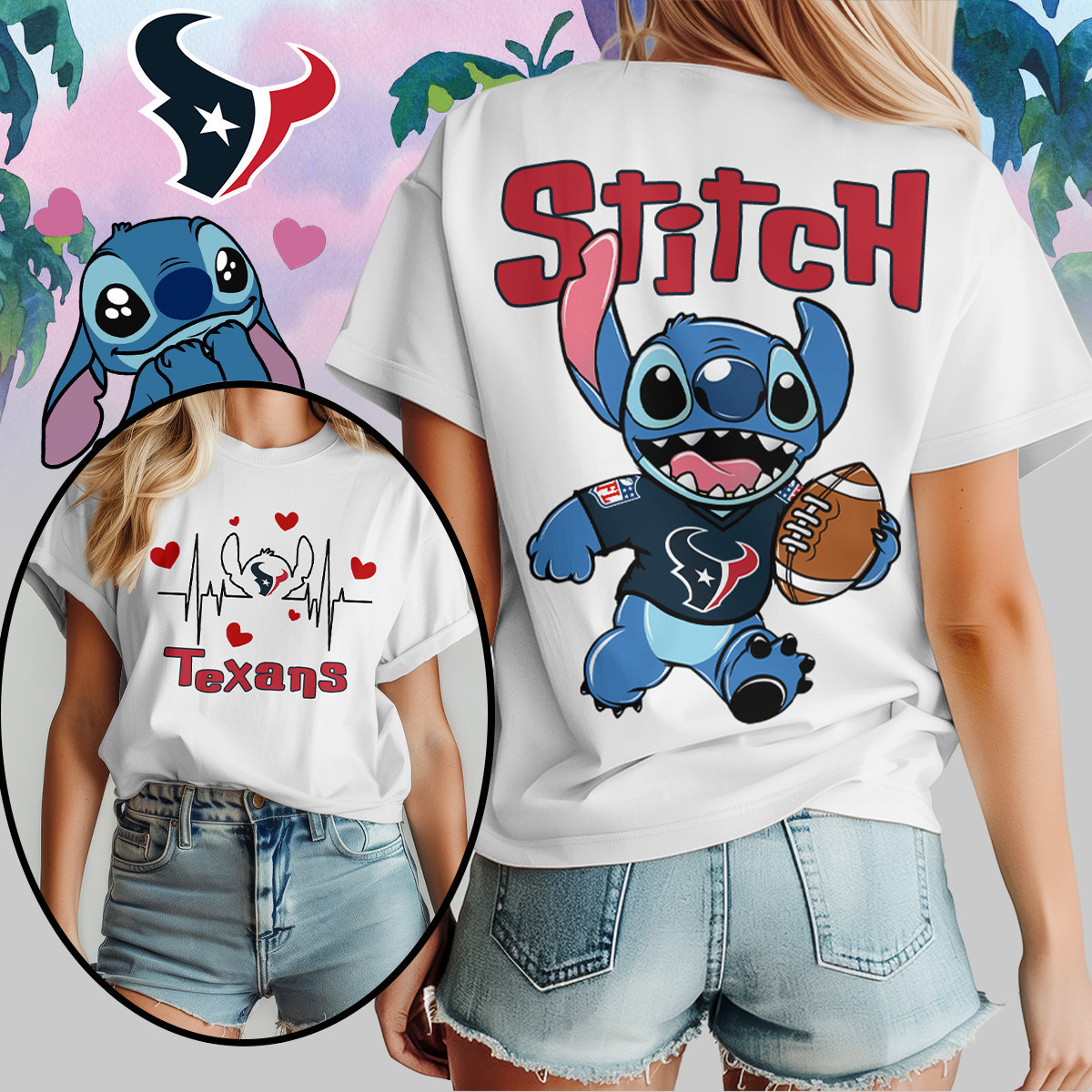 Houston Texans | Premium NFL Stitch Women Shirt TD