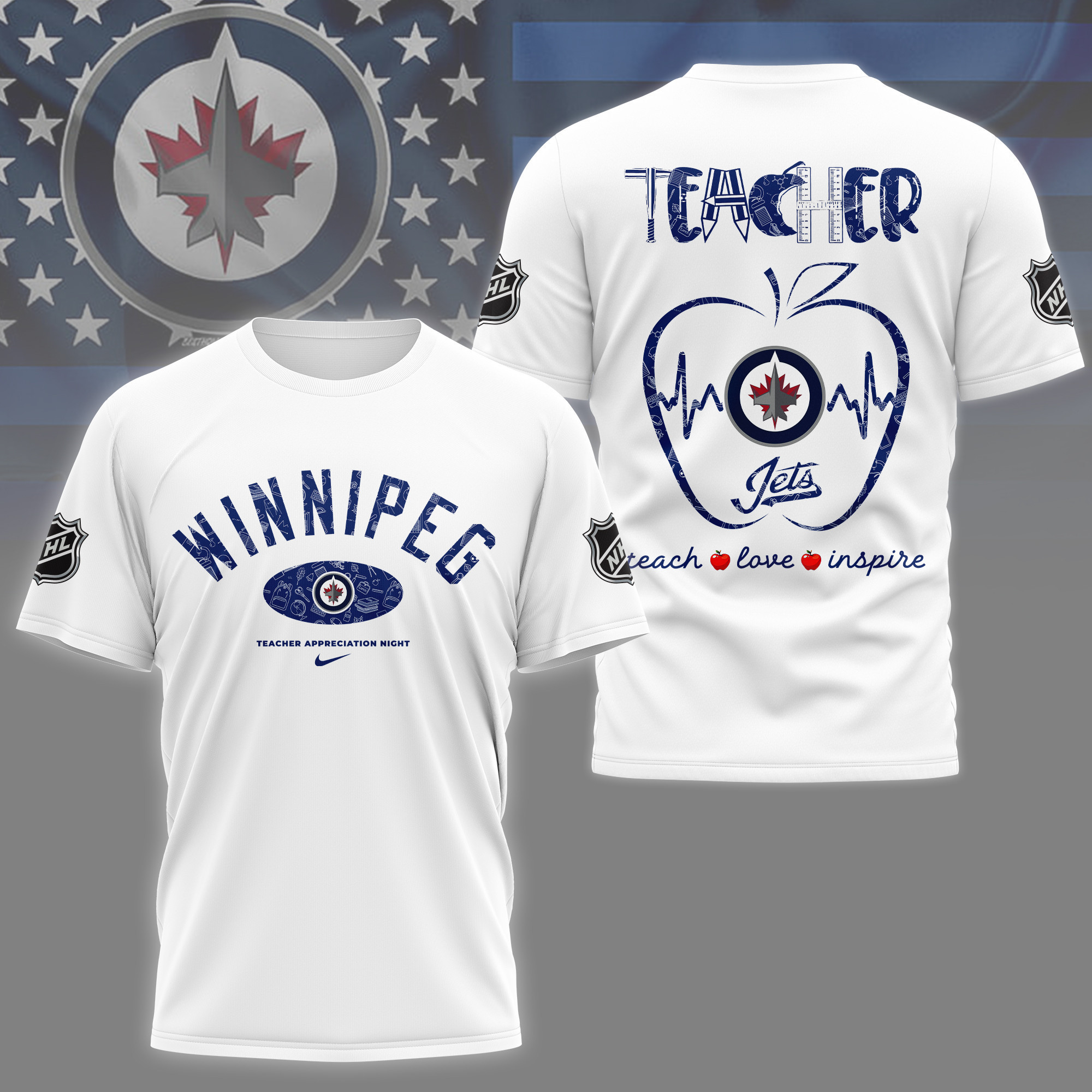 Winnipeg Jets | Premium NHL Teacher Appreciation Day 3D Shirt NY