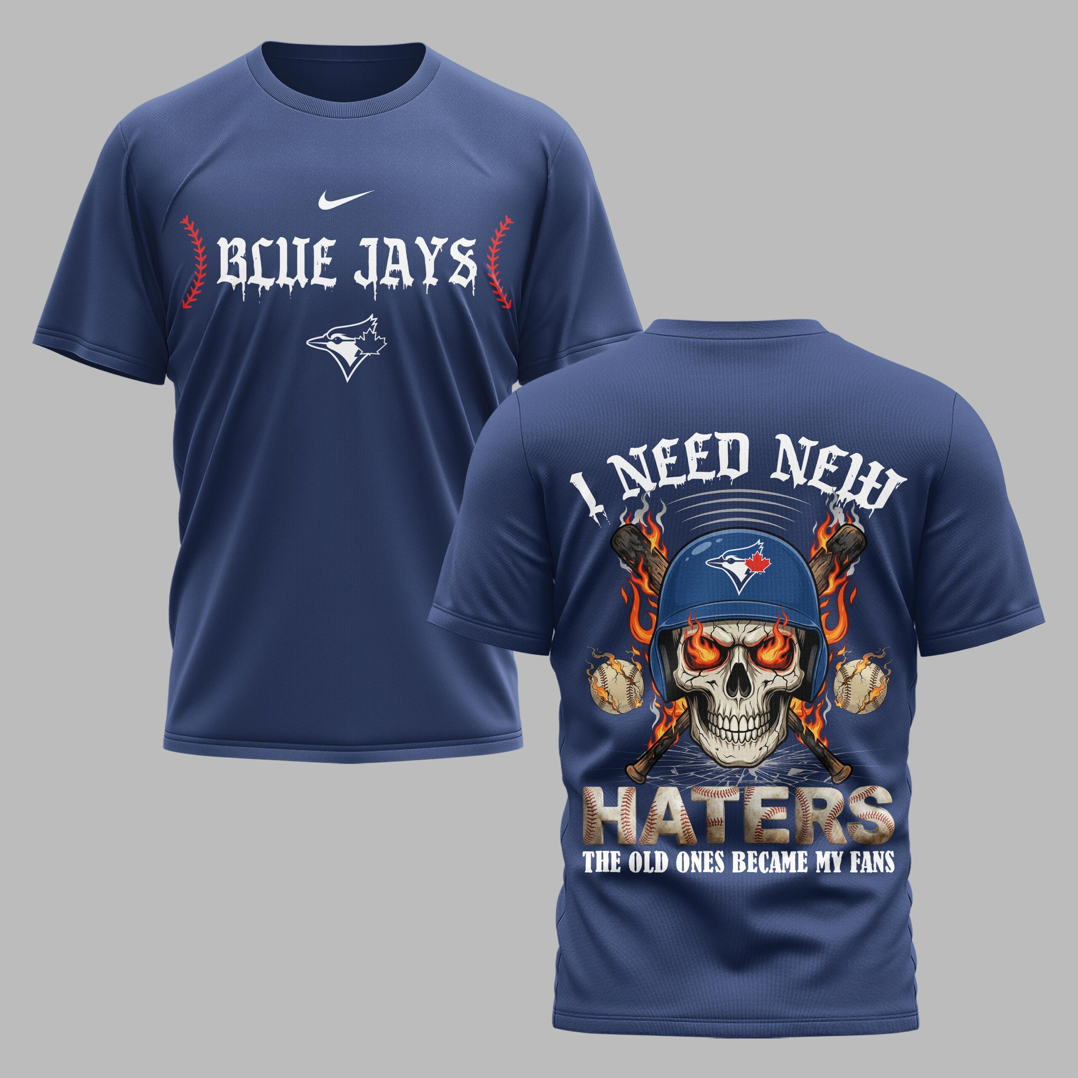 Toronto Blue Jays X Fire Skull Baseball Premium T Shirt