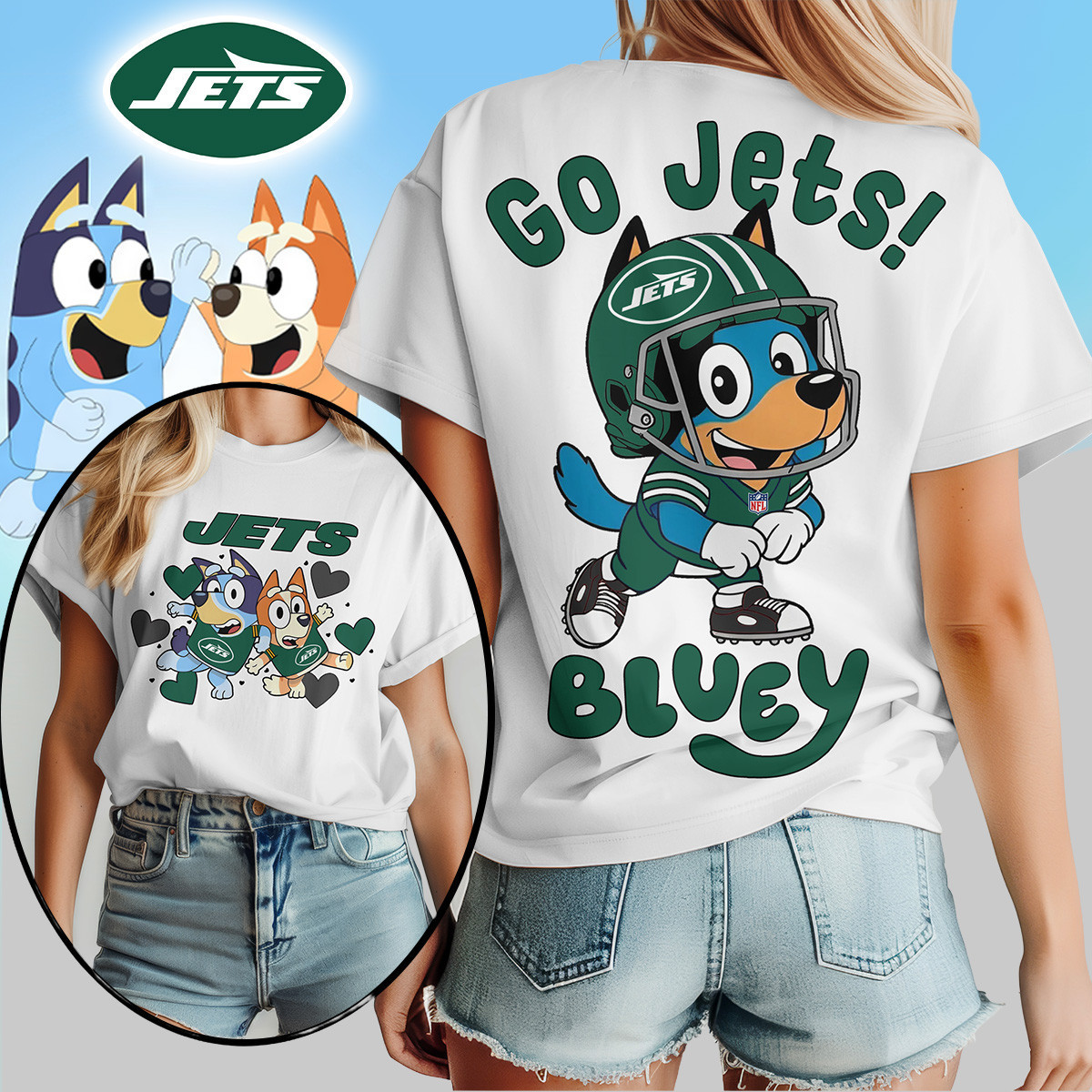 New York Jets | Premium NFL Bluey Women's Shirt TD
