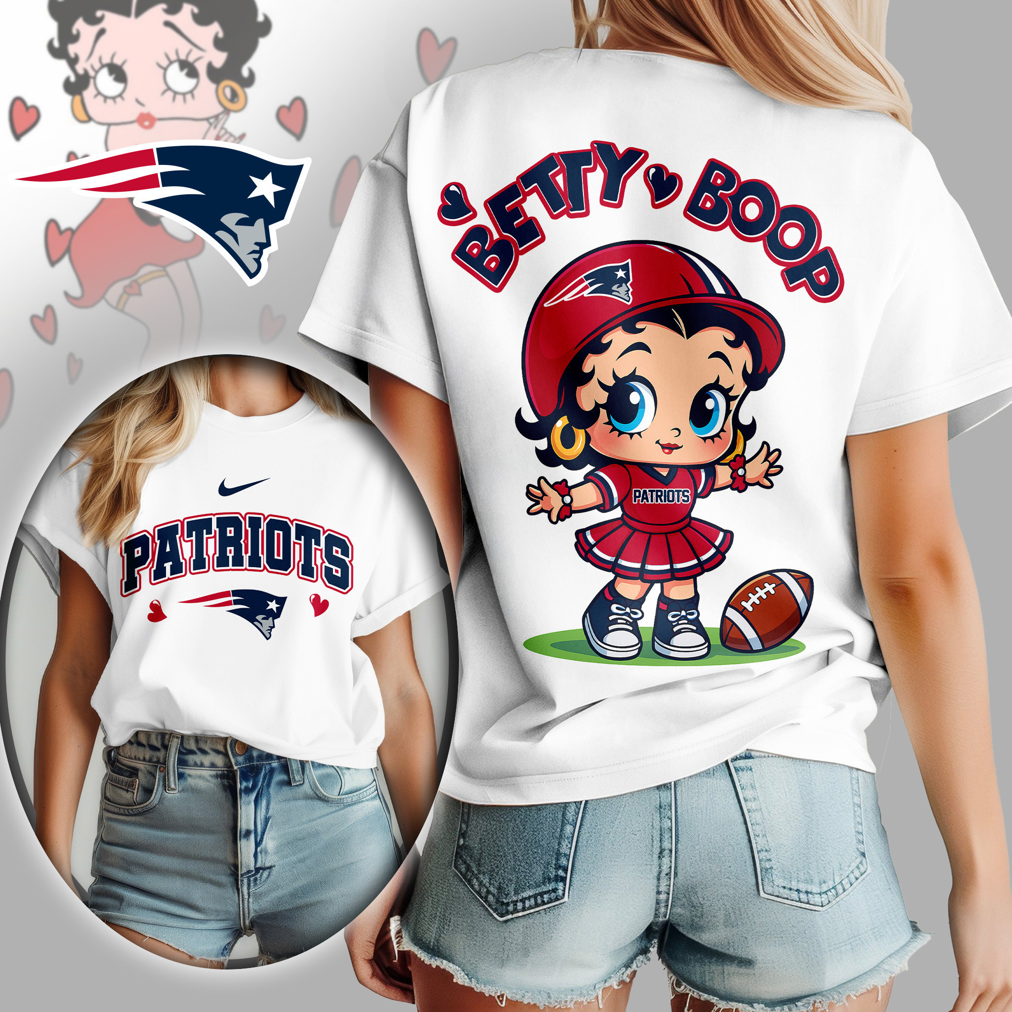 New England Patriots | Premium NFL Betty Boop Women's Shirt TD