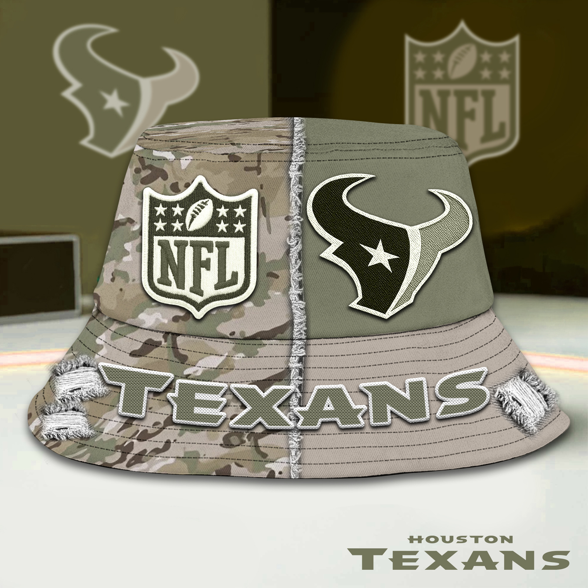 Houston Texans | Premium NFL Army Bucket Hat TD