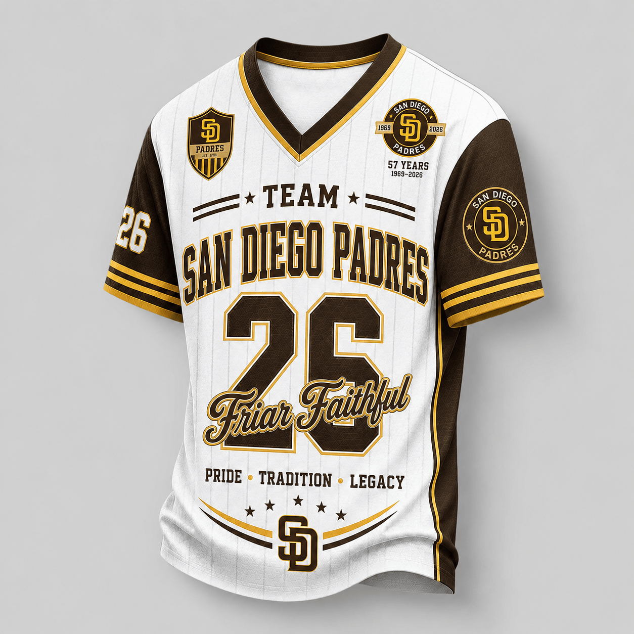San Diego Padres | Premium MLB Legacy Pride V-Neck Jersey