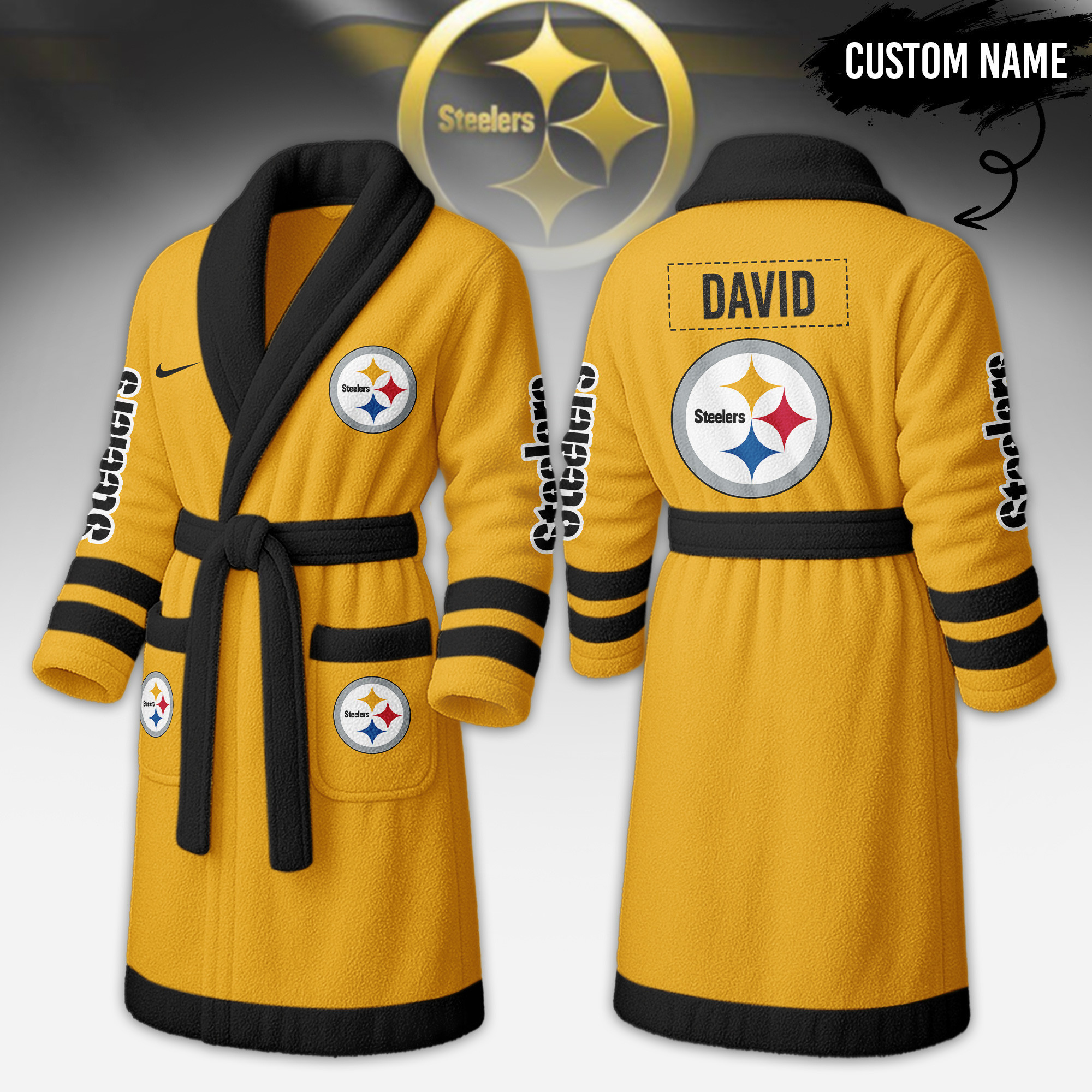 Pittsburgh Steelers | Premium NFL Fleece Bathrobe TD