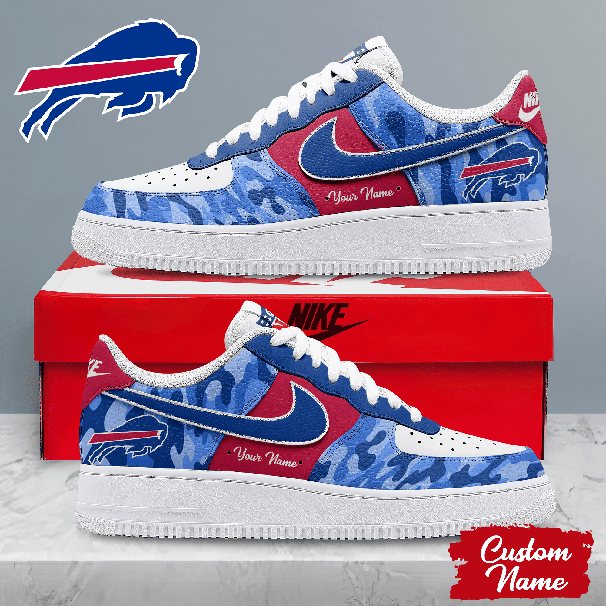 Buffalo Bills | Premium NFL End Zone Energy AF1 Shoes NTH1