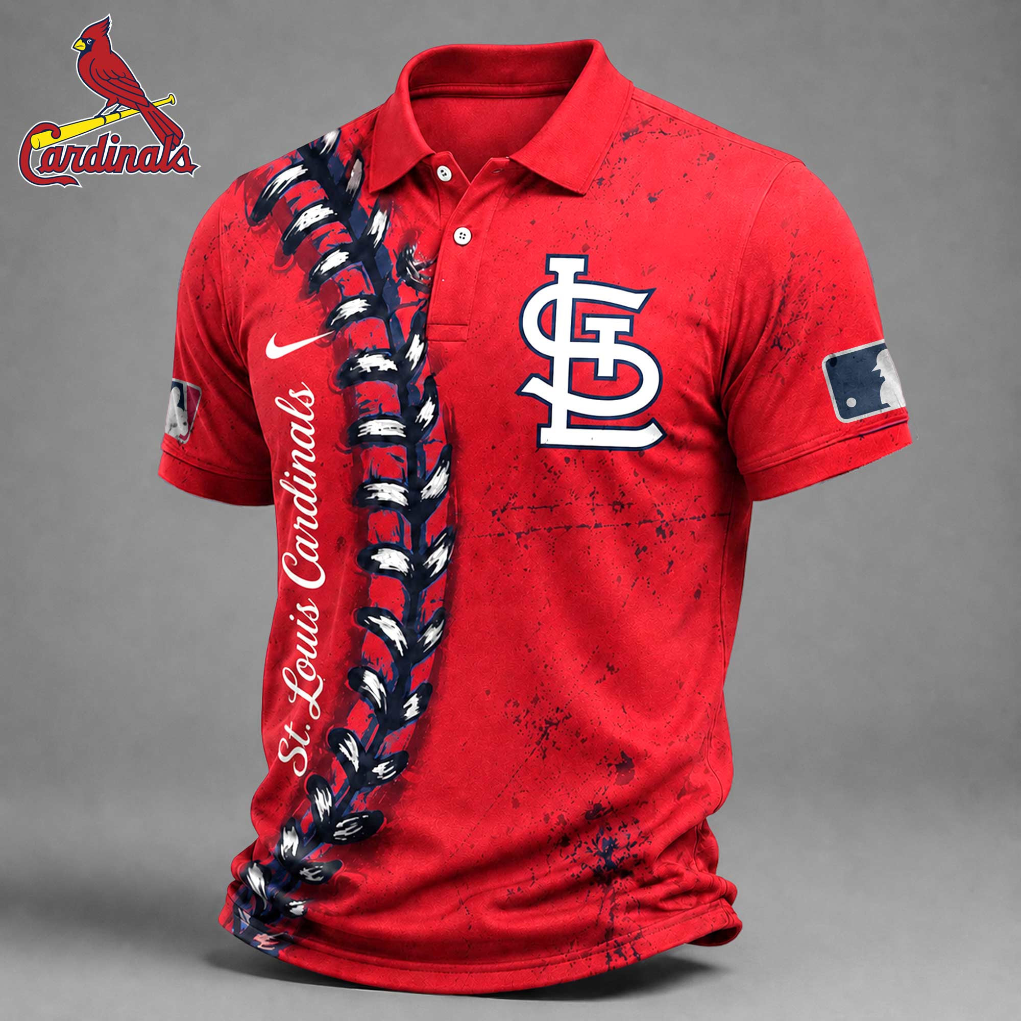 St.Louis Cardinals | Premium MLB Baseball Stitch Polo Shirt