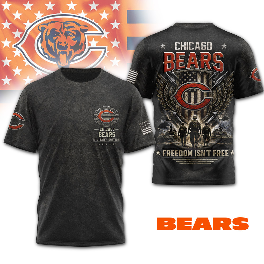 Chicago Bears | Premium NFL Freedom Team Military 3D Shirt NTH1