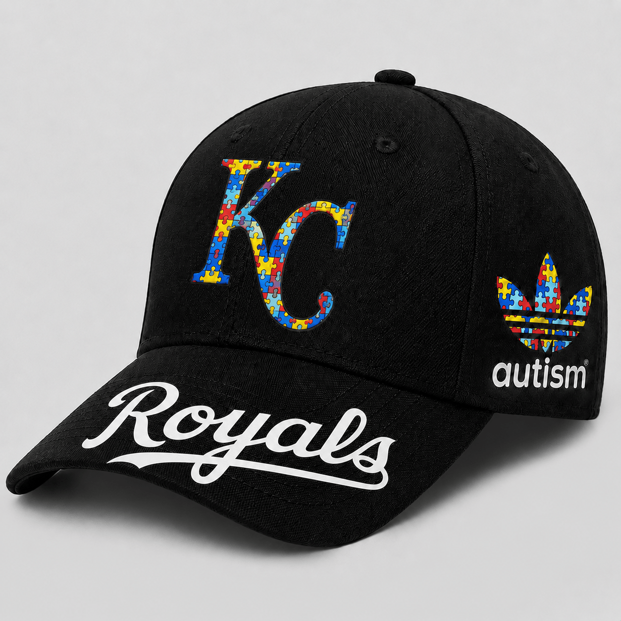 Kansas City Royals | Premium MLB Puzzle Heart Autism Baseball Cap