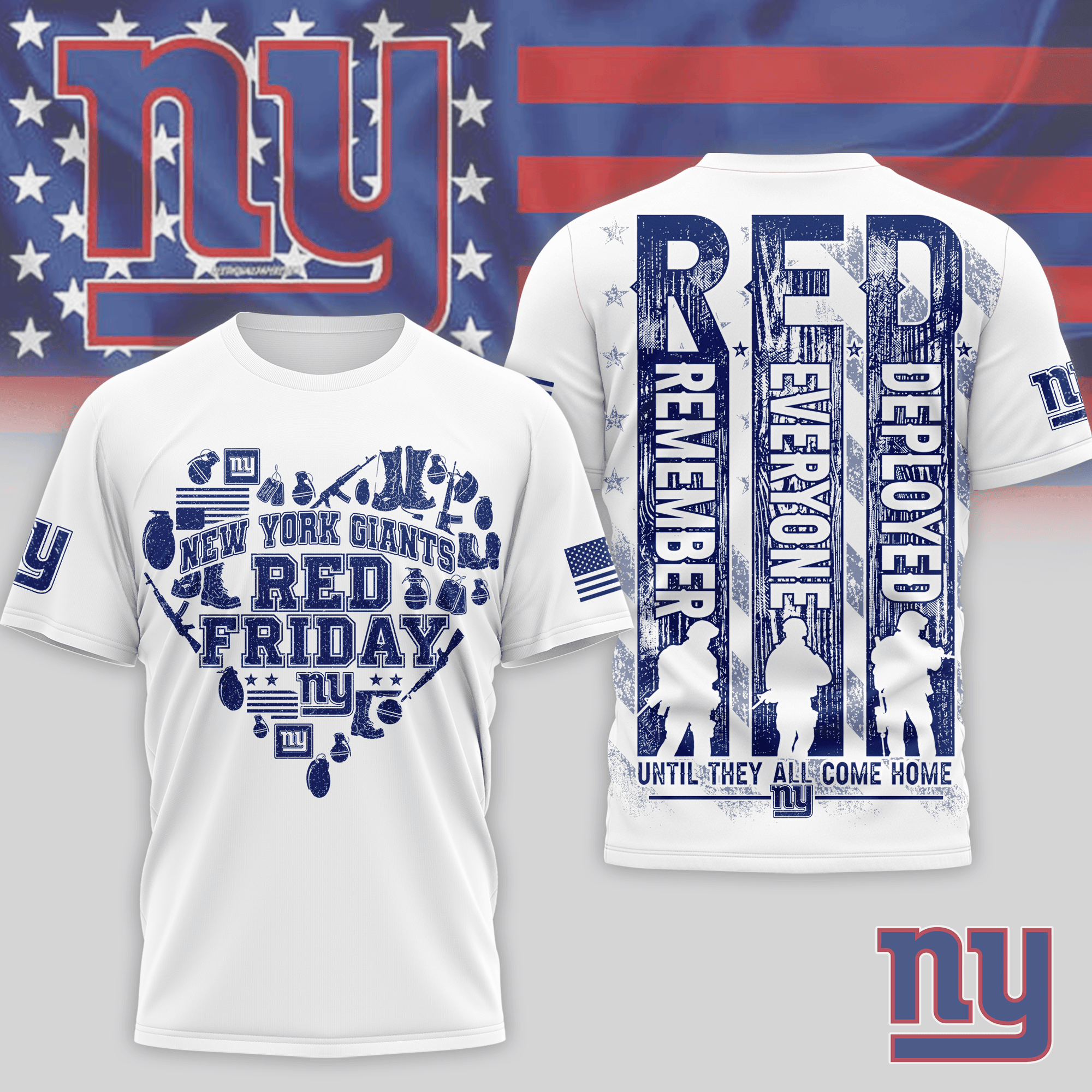 New York Giants | Premium NFL Remember Everyone Deployed 3D Shirt NTH1