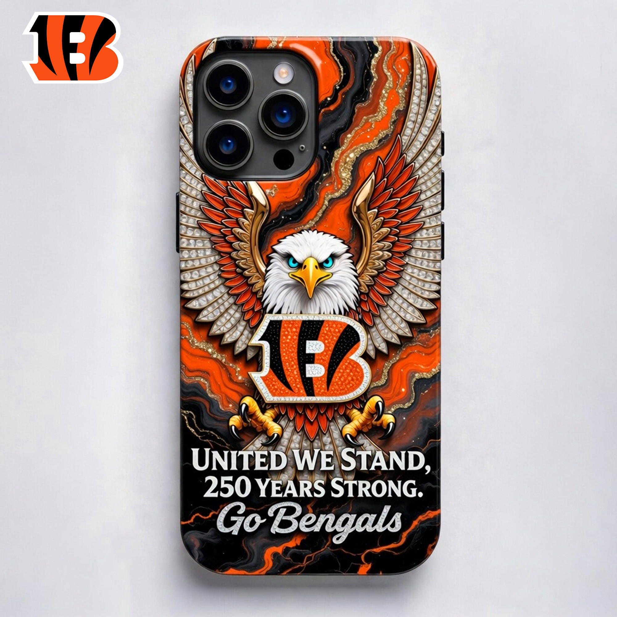 Cincinnati Bengals | Premium NFL 250 Years Of America Freedom Luxury Phone Case NY