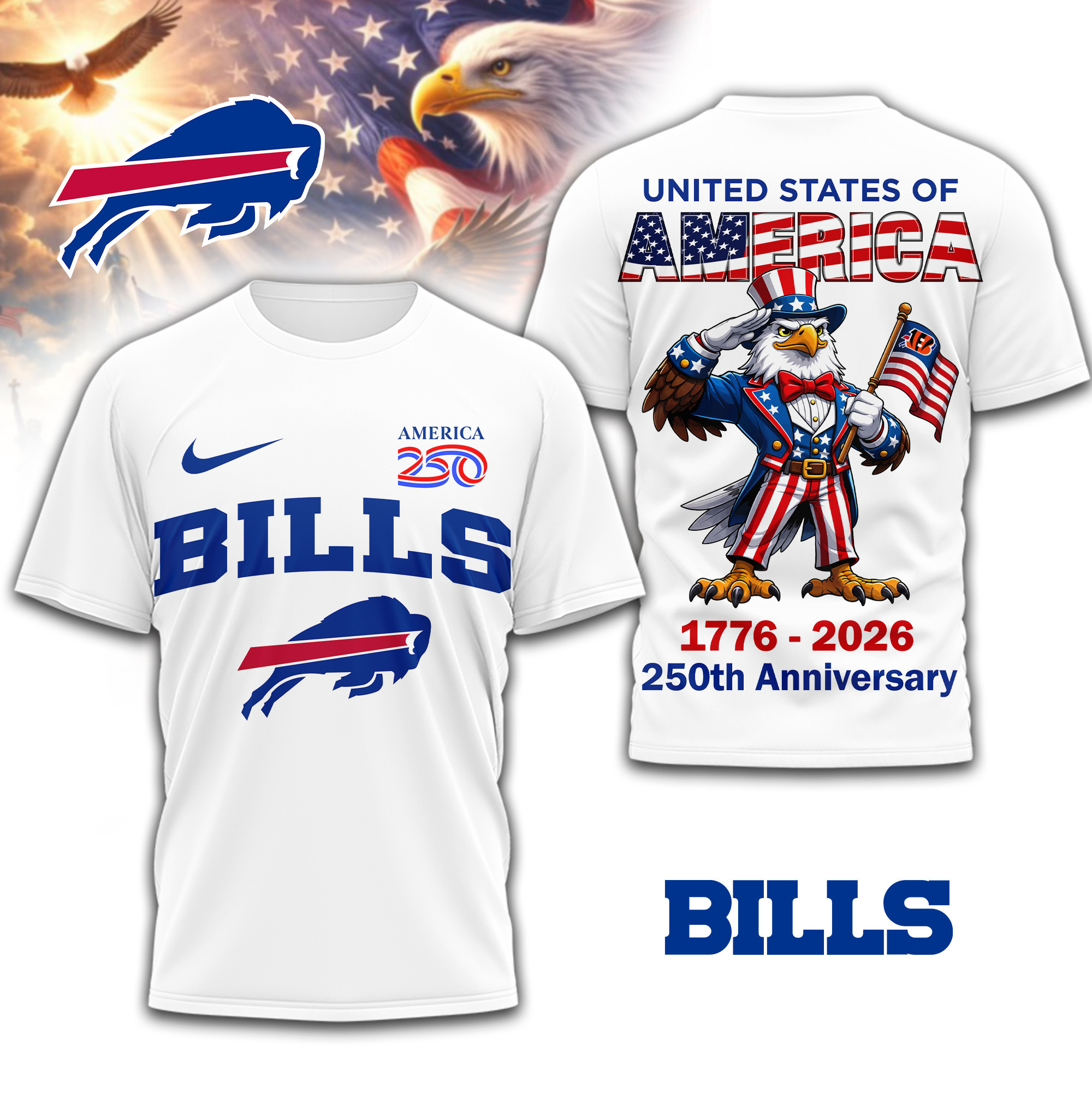 Buffalo Bills | Premium NFL American 250 3D Shirt TD