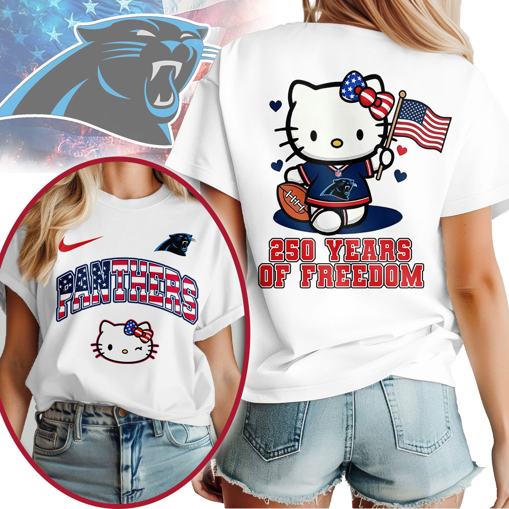 Carolina Panthers | Premium NFL Hello Kitty Celebrates 250th Anniversary Women Shirt NP
