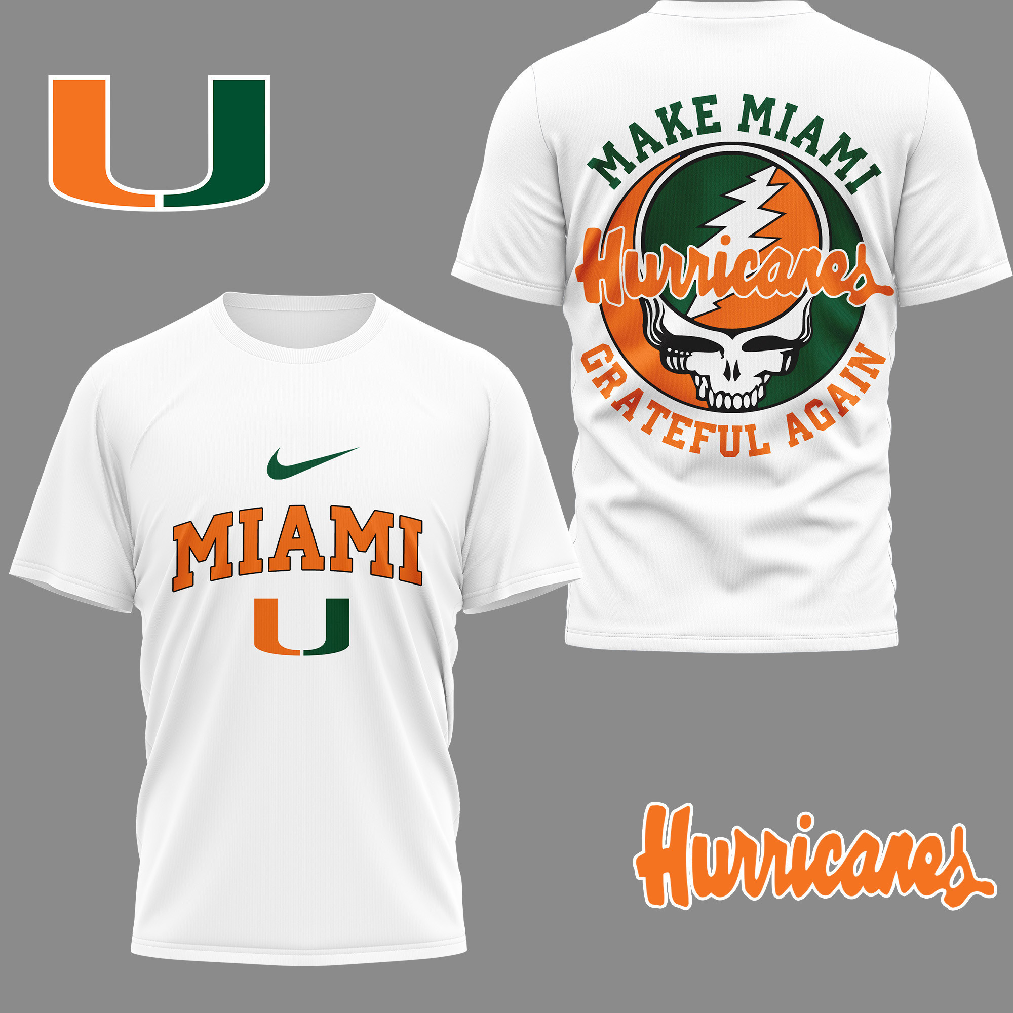 Miami Hurricanes | Premium NCAA Grateful Game Day 3D Shirt NY