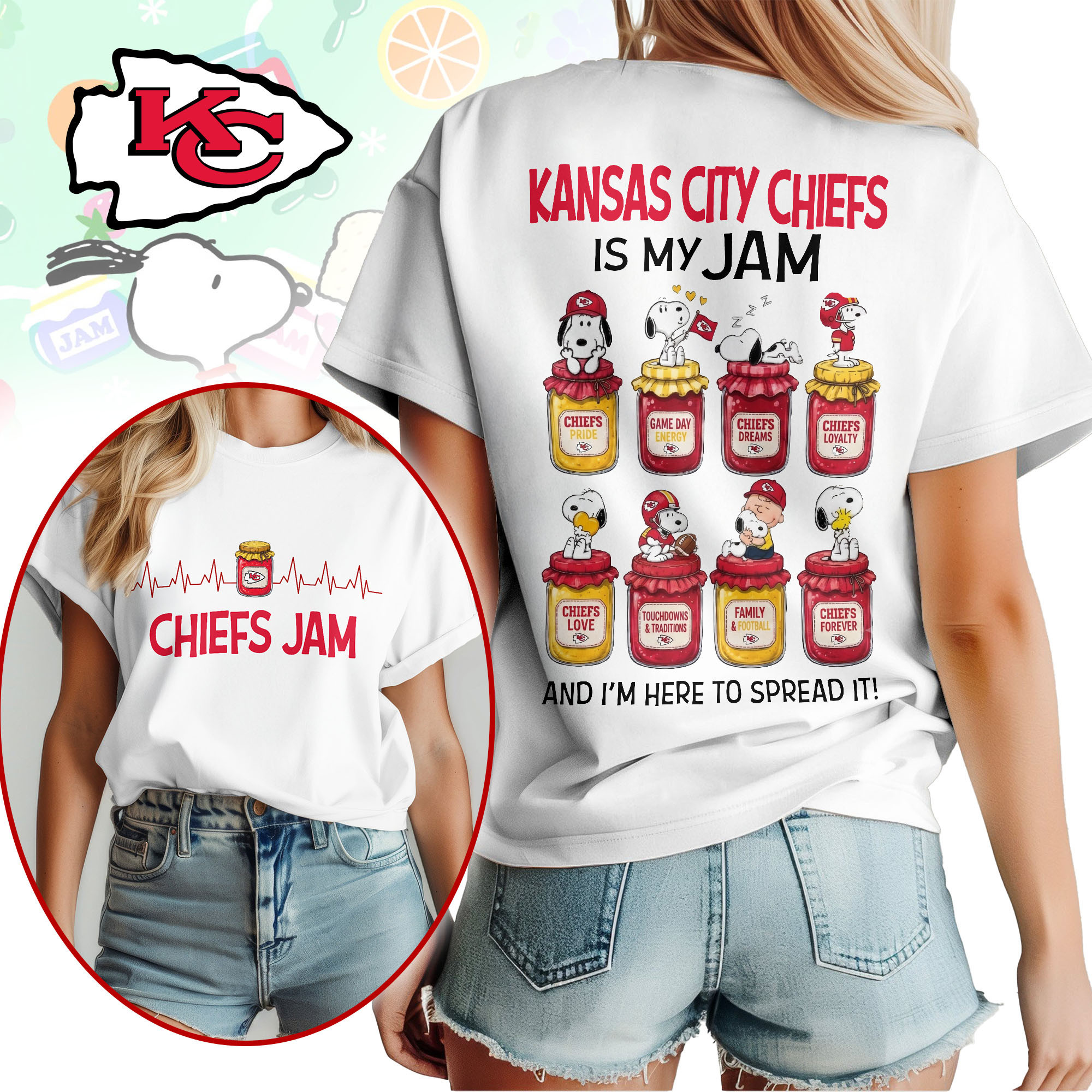 Kansas City Chiefs | Premium NFL Jam Peanuts Football Fan 3D Shirt NY