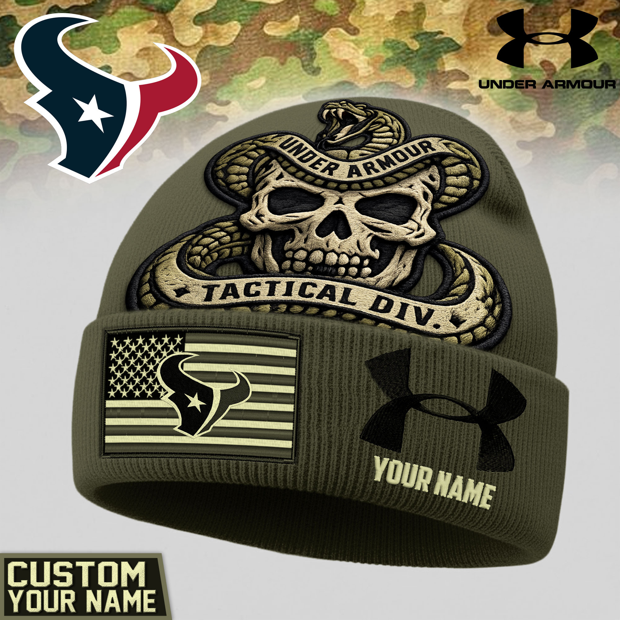 Houston Texans | Premium NFL Tactical DIV Under Armour Beanie Hat TD