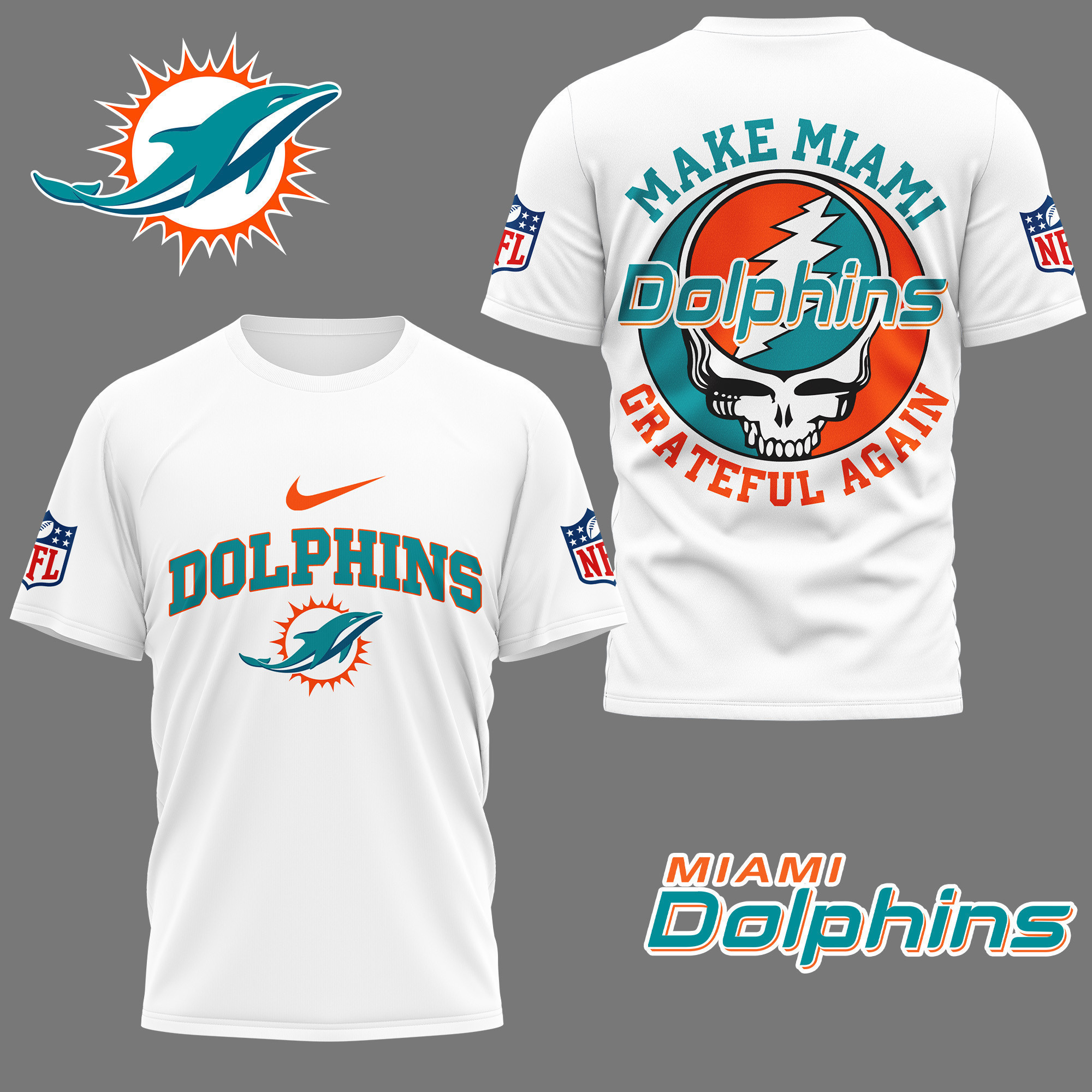 Miami Dolphins | Premium NFL Grateful Game Day 3D Shirt NY
