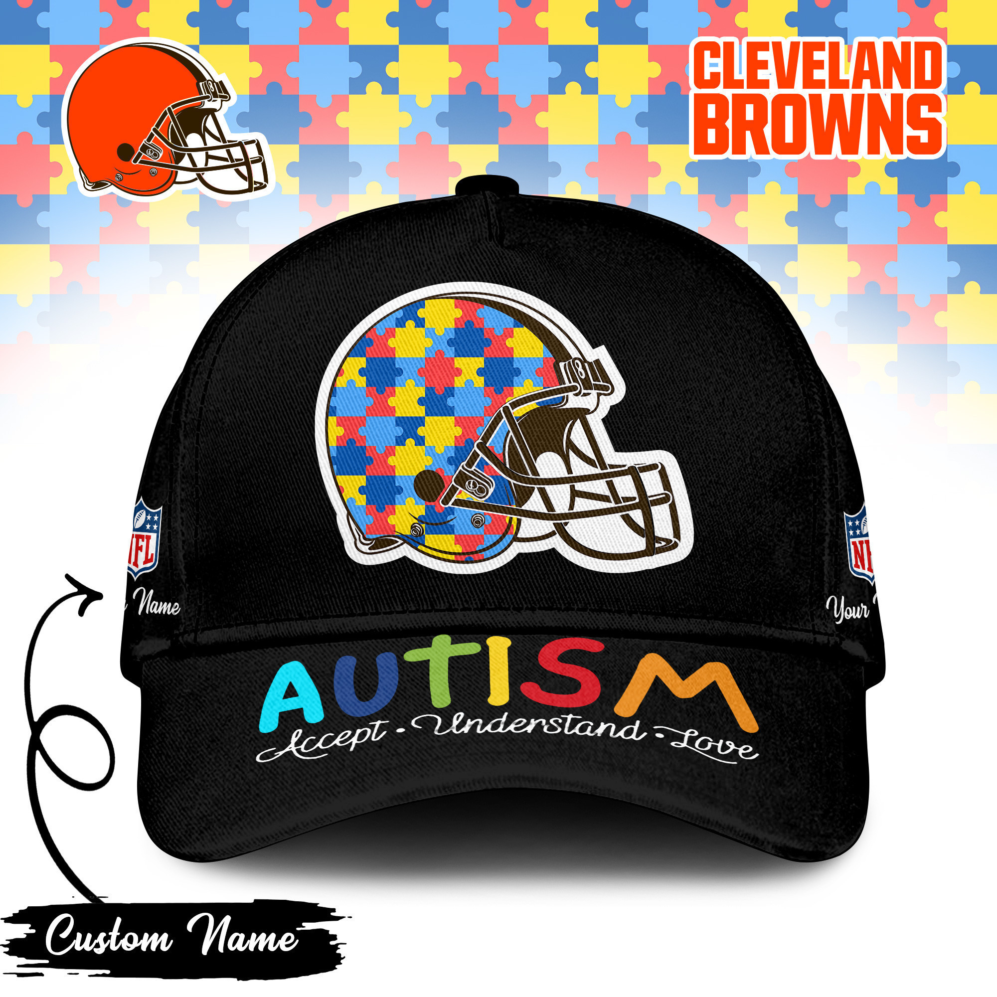 Cleveland Browns | PREMIUM CLASSIC CAP NFL AUTISM TD