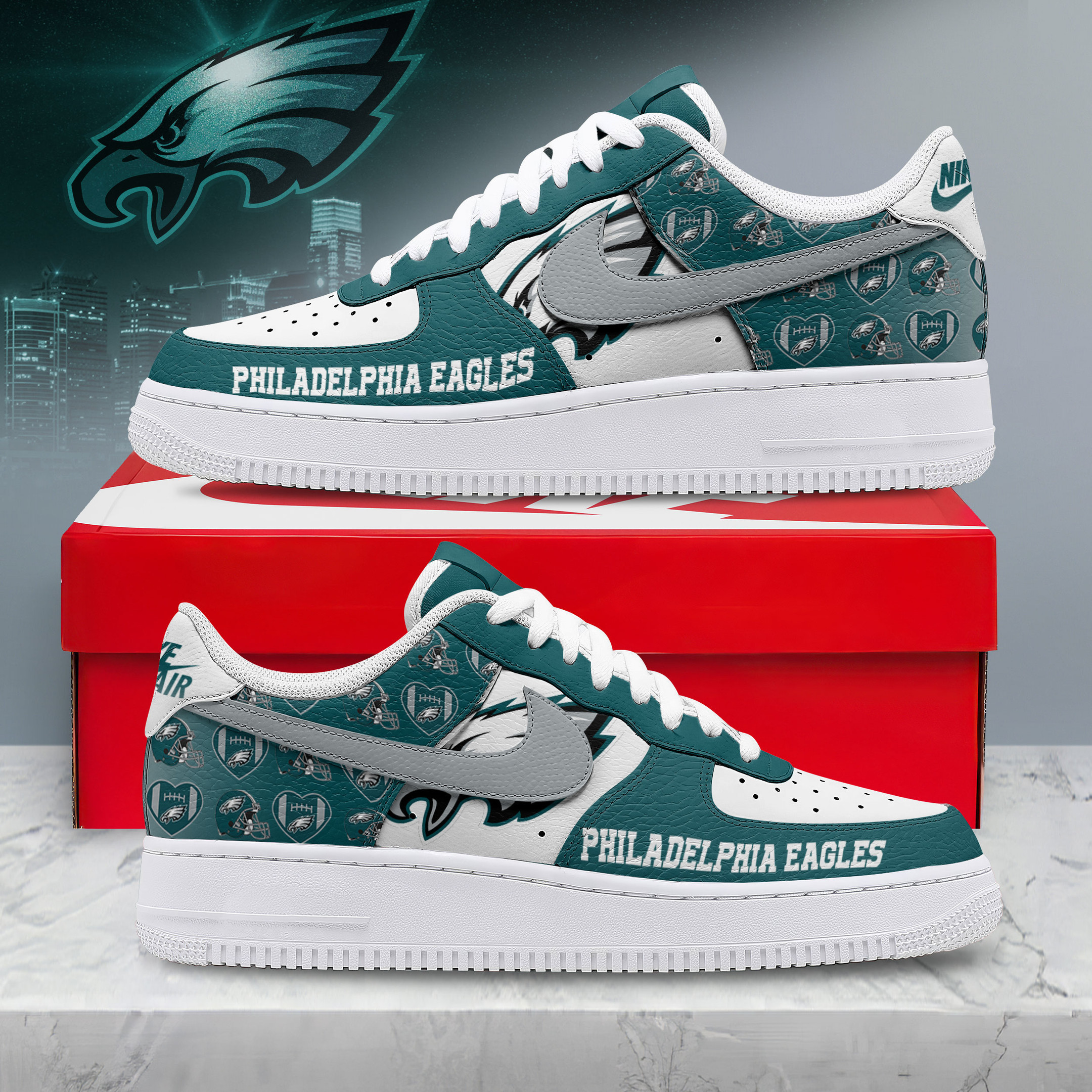 Philadelphia Eagles | Premium NFL Gridiron Classic AF1 Shoes NTH1