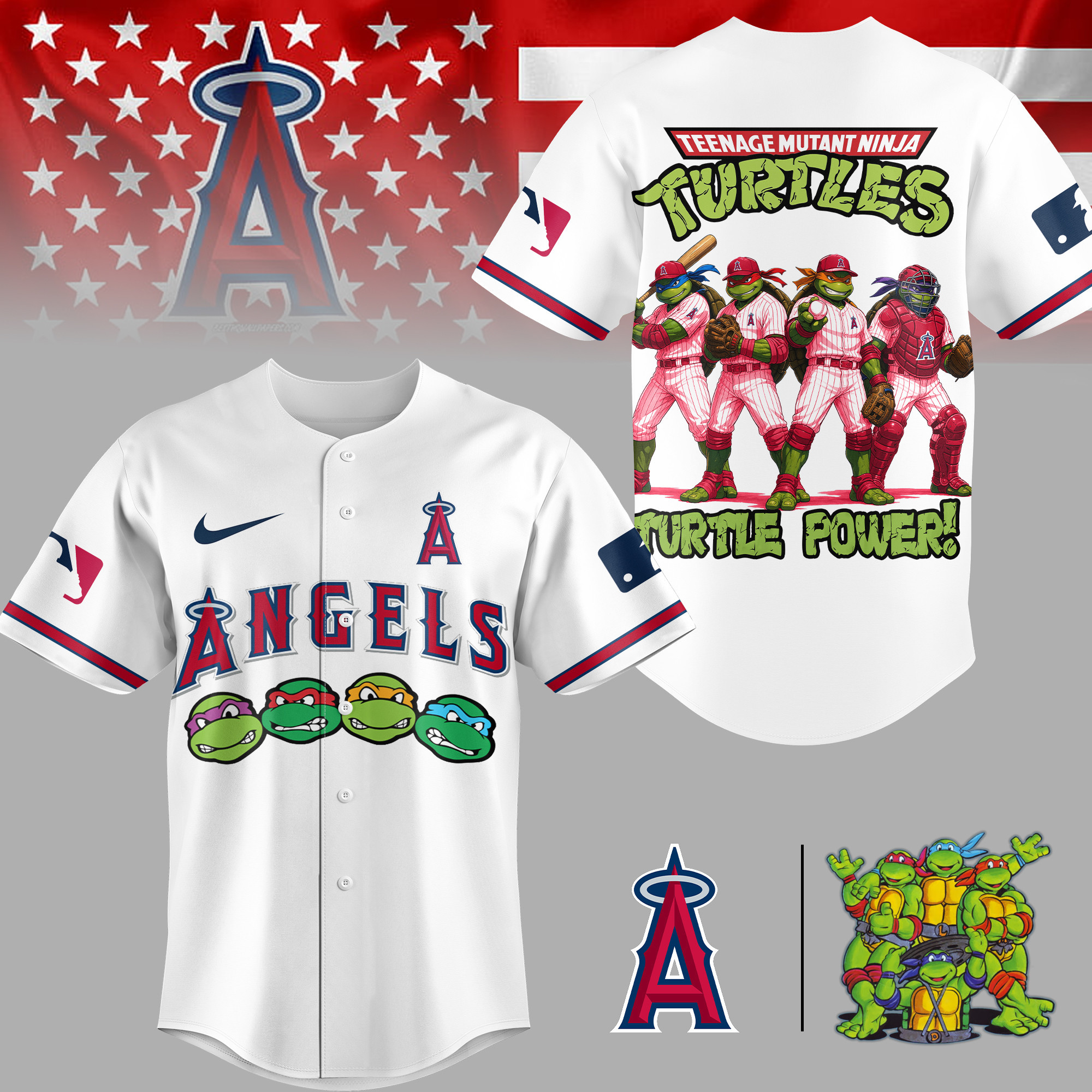 Los Angeles Angels | Premium MLB Teenage Mutant Ninja Turtles Jersey TD