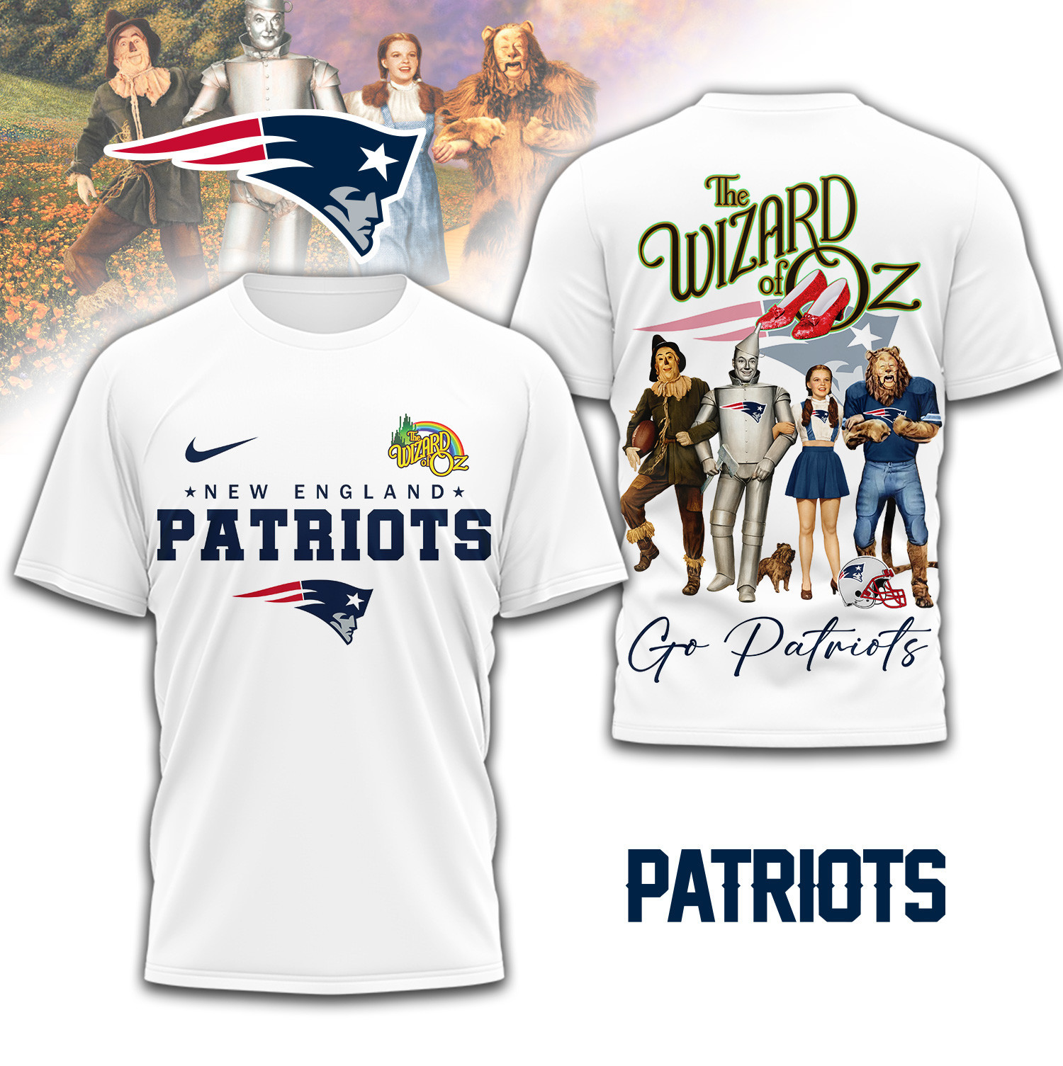 New England Patriots | Premium NFL The Wizard Of Oz 3D Shirt TD