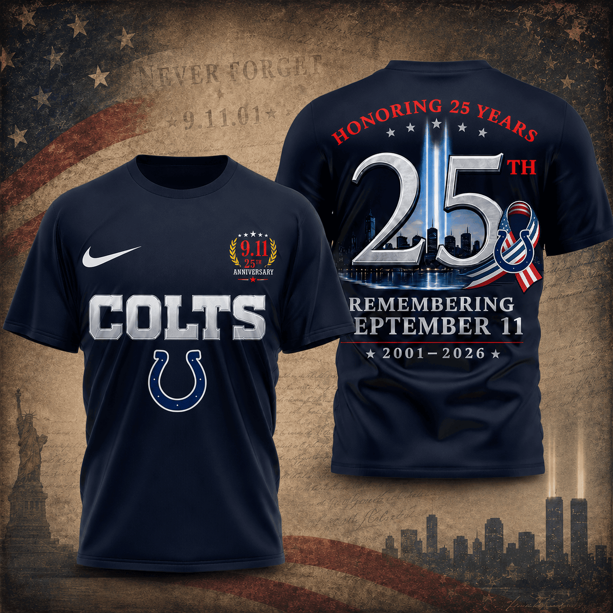 Indianapolis Colts | Premium NFL Remembering September 11 T-Shirt TD