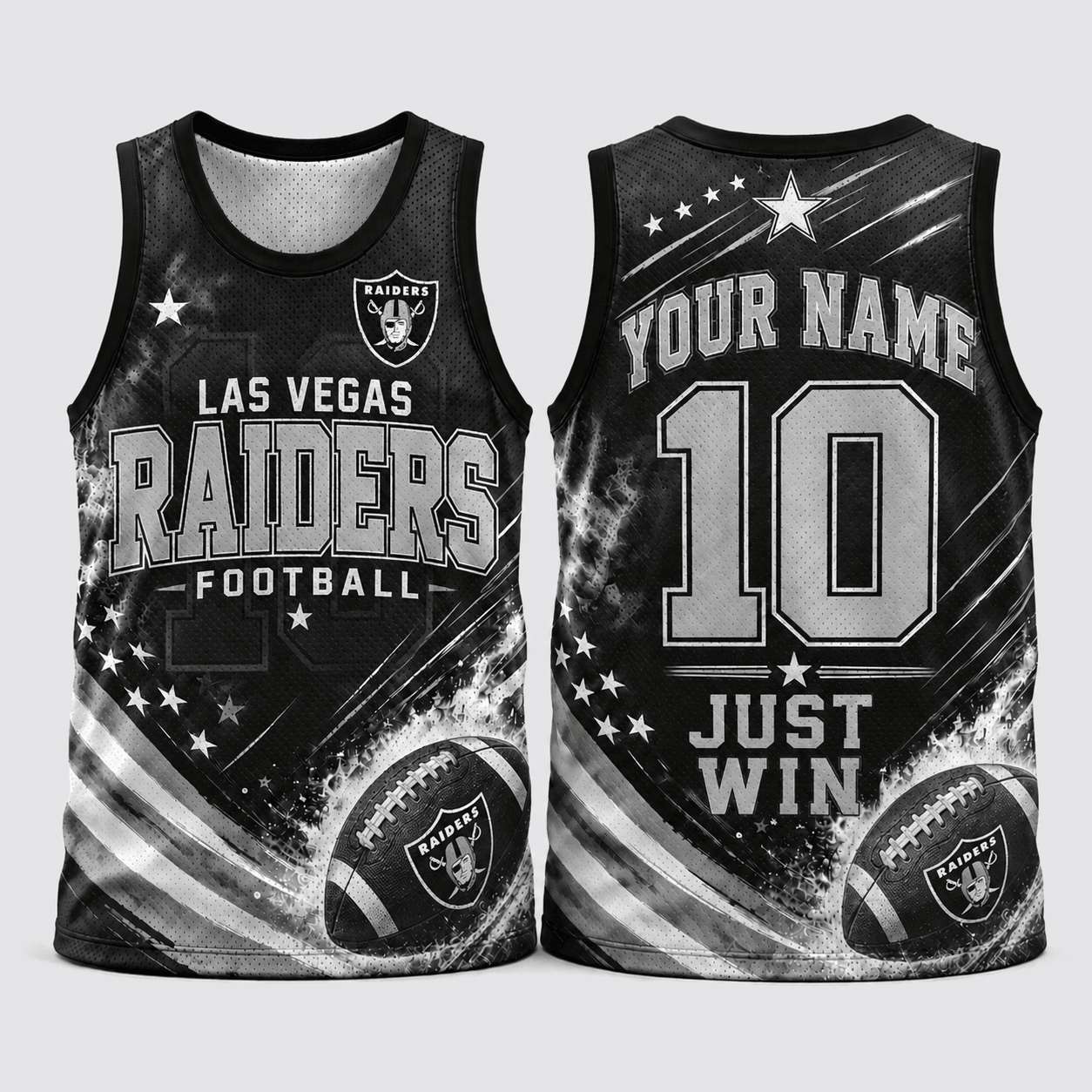 Las Vegas Raiders | Premium NFL Custom Name & Number Football Tank Top for Loyal Fans and Game Day Pride TD