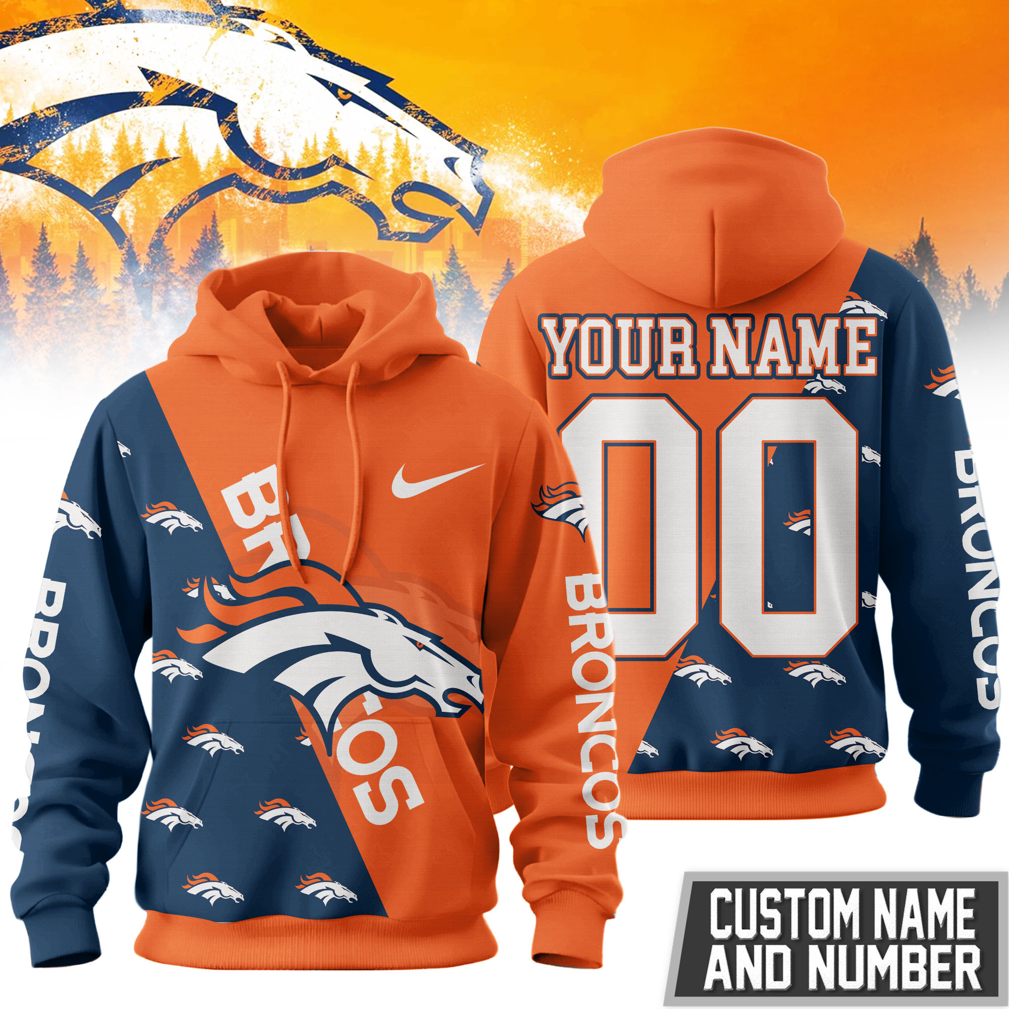 Denver Broncos | Premium NFL True Fan Spirit Custom Football Hoodie