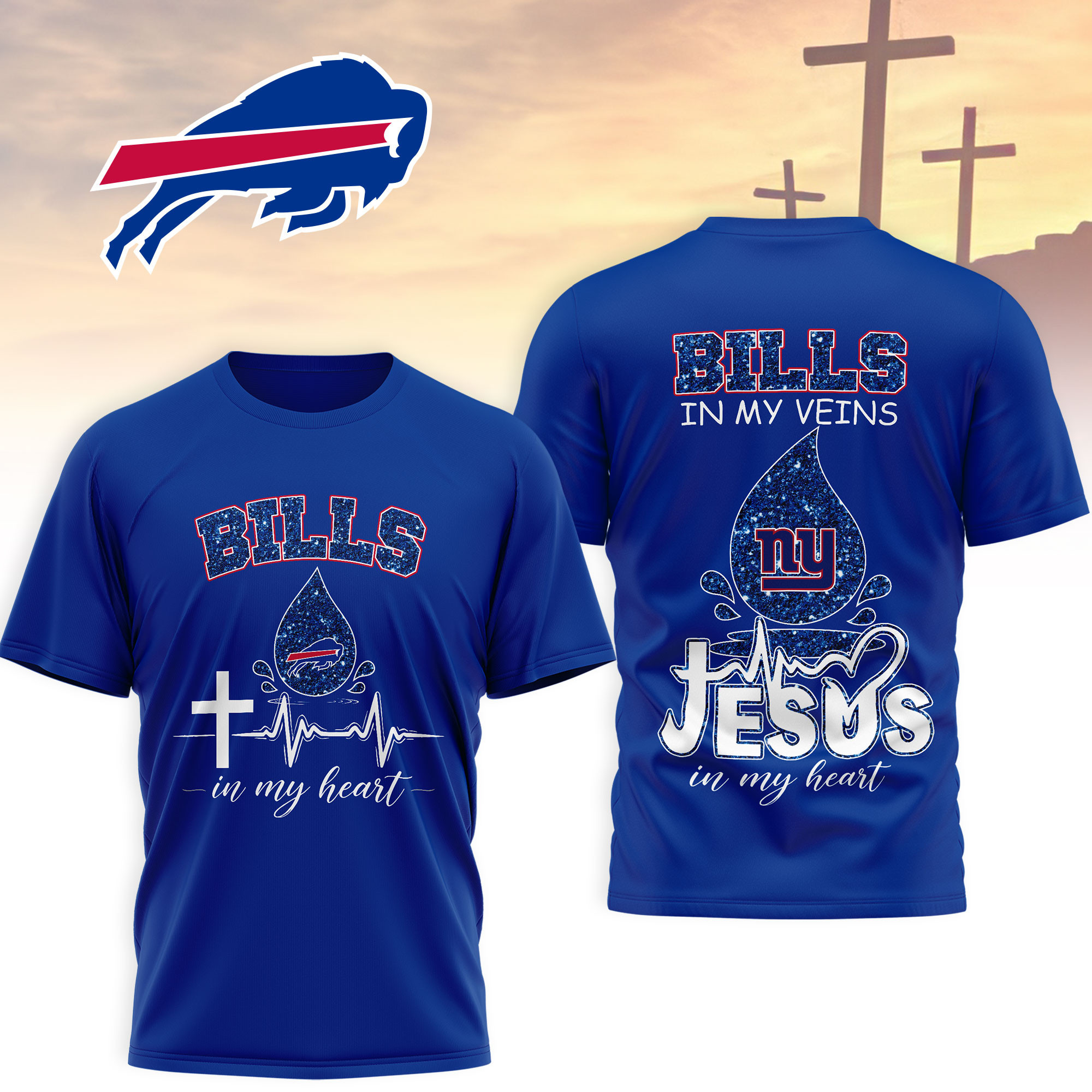Buffalo Bills | Premium NFL Jesus In My Heart 3D Shirt NTH1