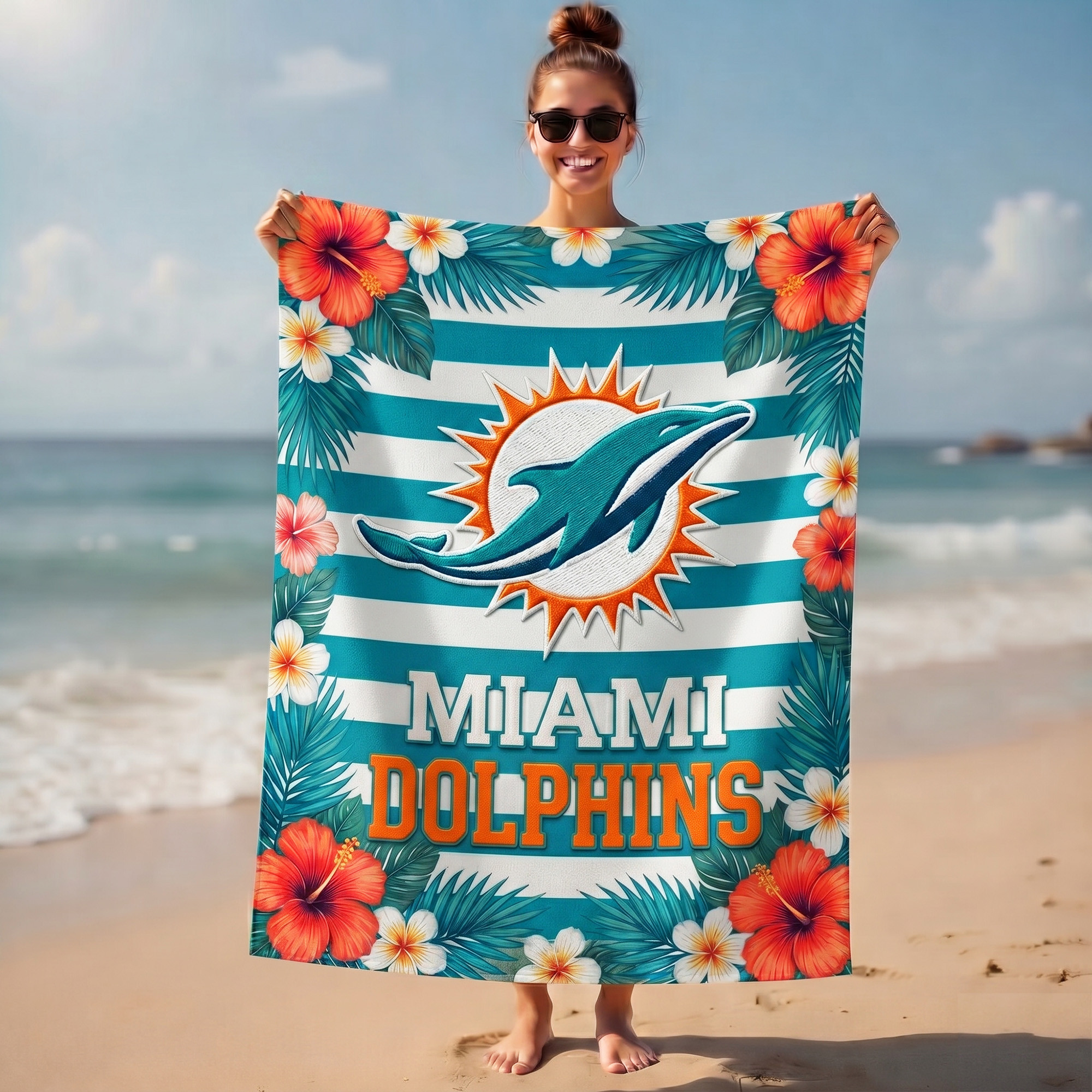 Miami Dolphins | Premium NFL Tropical Beach Towel NY